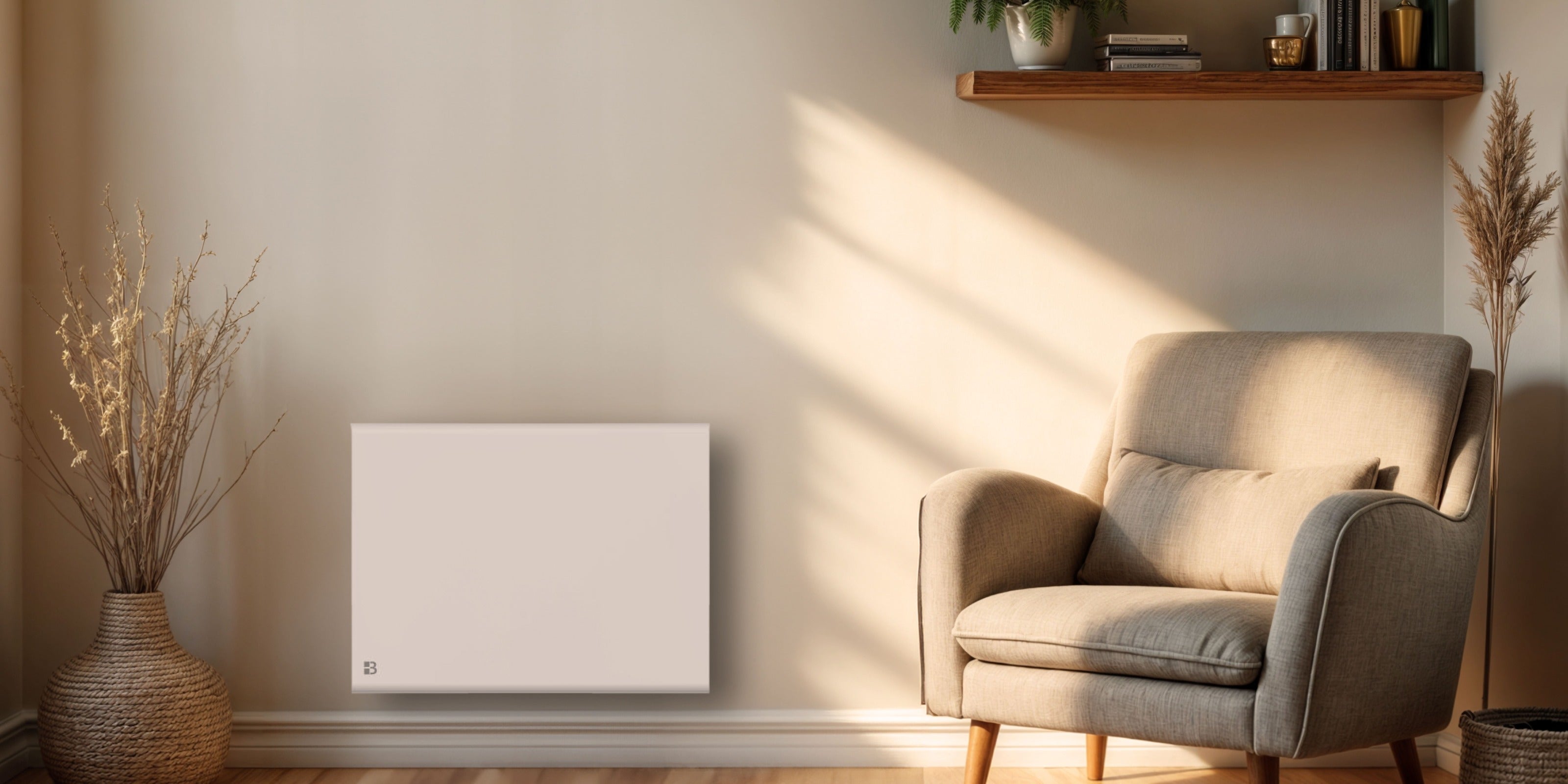 Radiateur double cœur céramique dans un salon