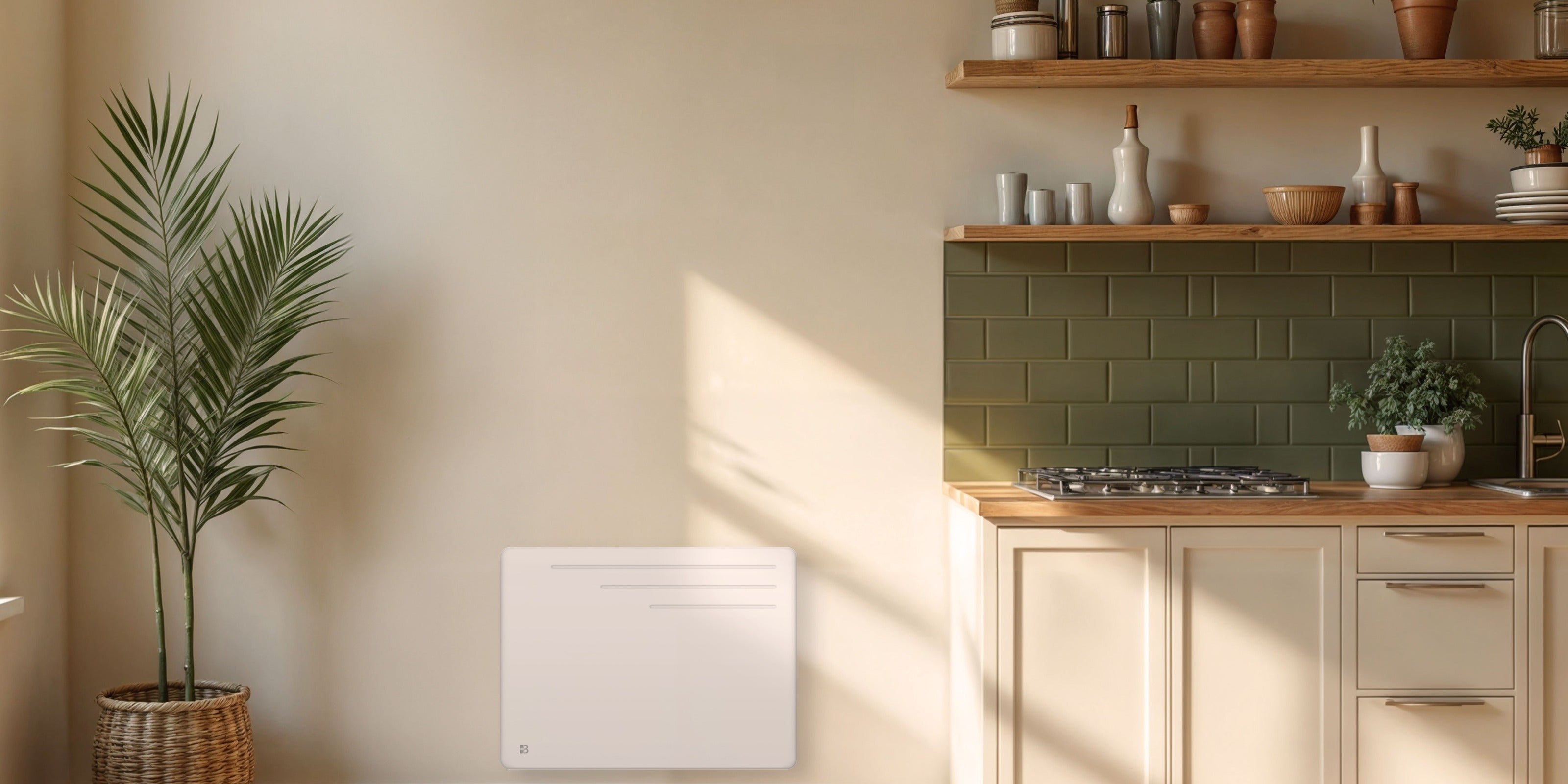 Radiateur à inertie fonte dans une cuisine
