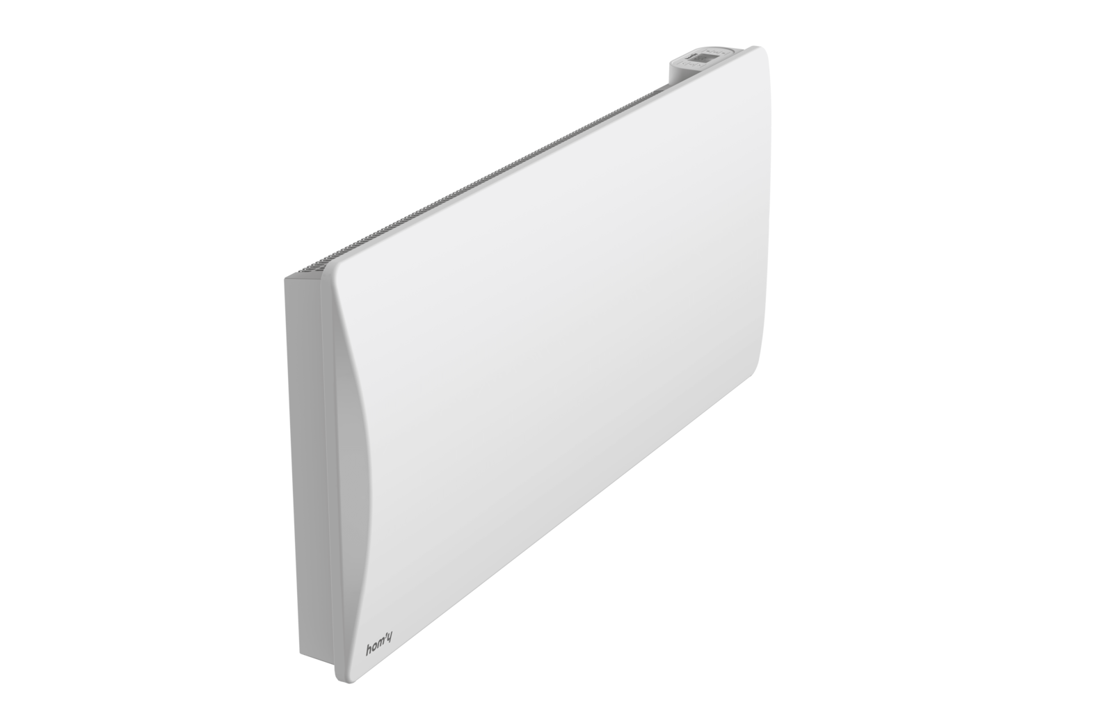 Radiateur ALOA CONNECT 2000W de biais sur fond blanc