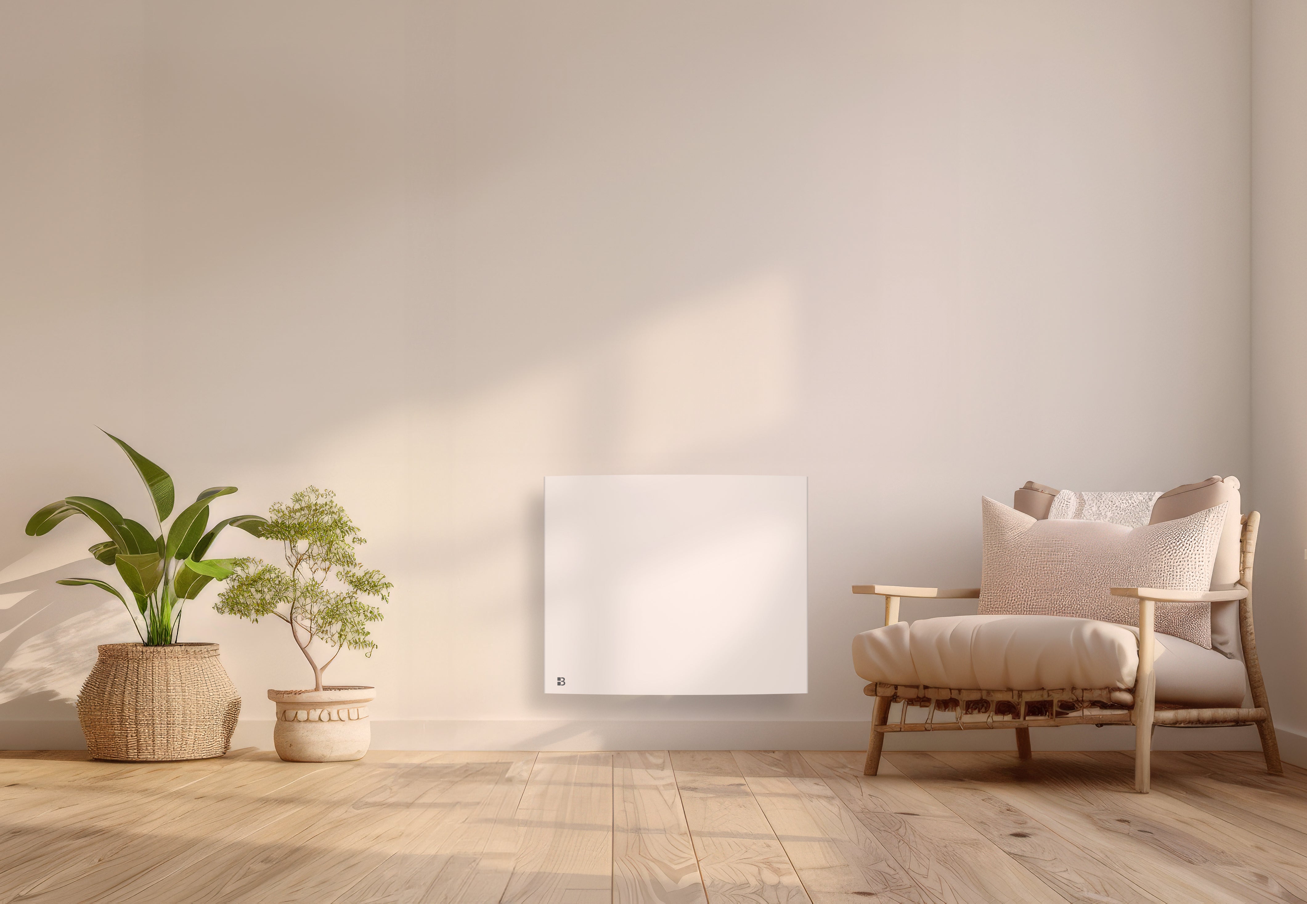 Image du radiateur électrique BIA 1000W, au design moderne, diffusant une chaleur douce et homogène grâce à son cœur en fonte, idéal pour les pièces de vie et la cuisine.