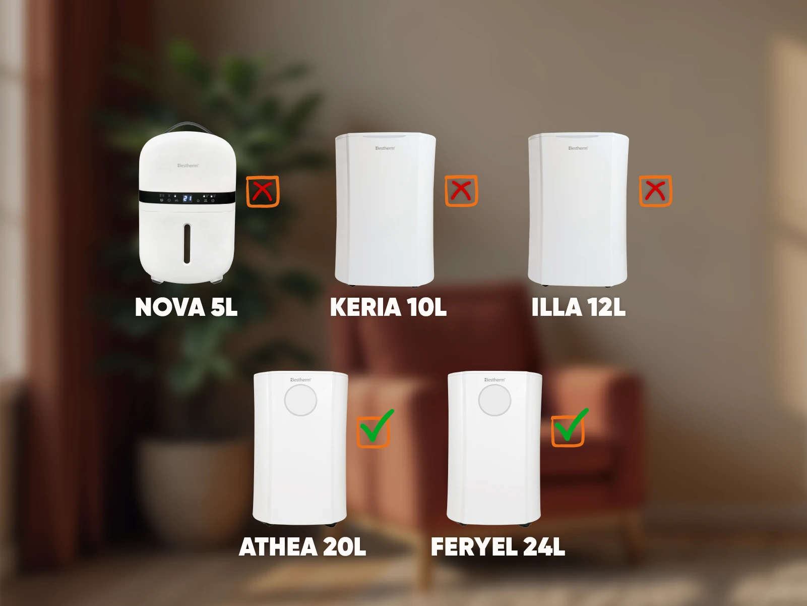 Choix des filtres compatibles avec les déshumidificateurs 20 et 24 L Bestherm