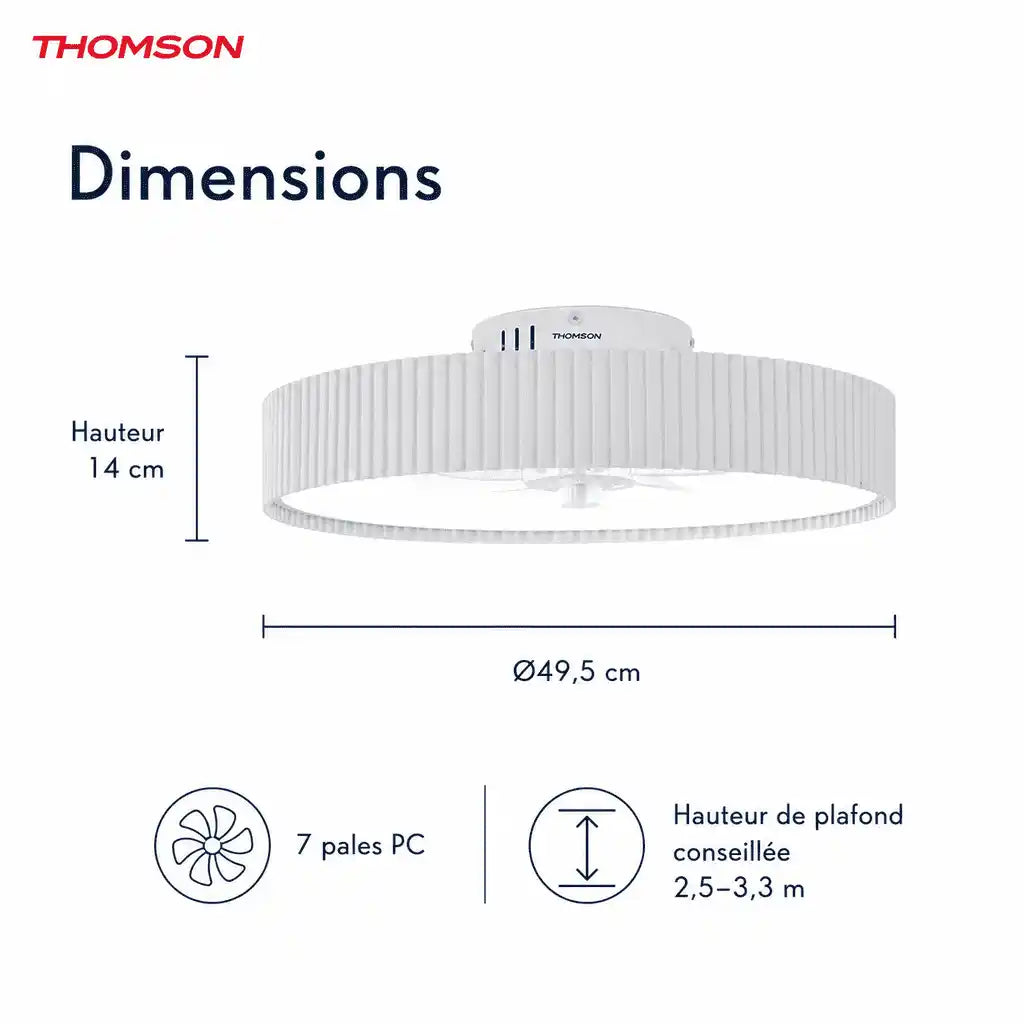 Dimensions du ventilateur de plafond LILA