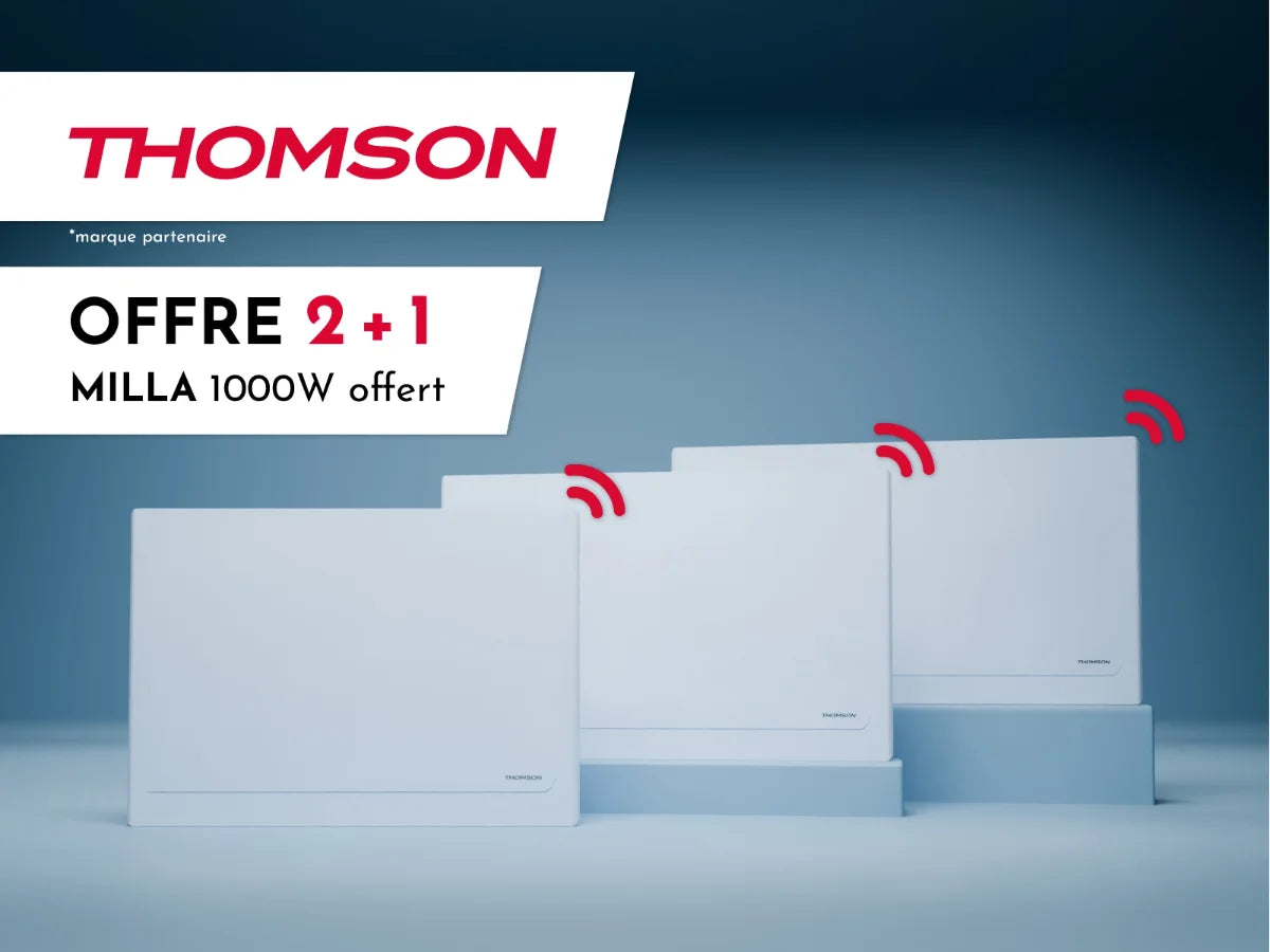 Image d'ambiance du radiateur MILLA de Thomson. Offre pack 2 achetés = 1 offert