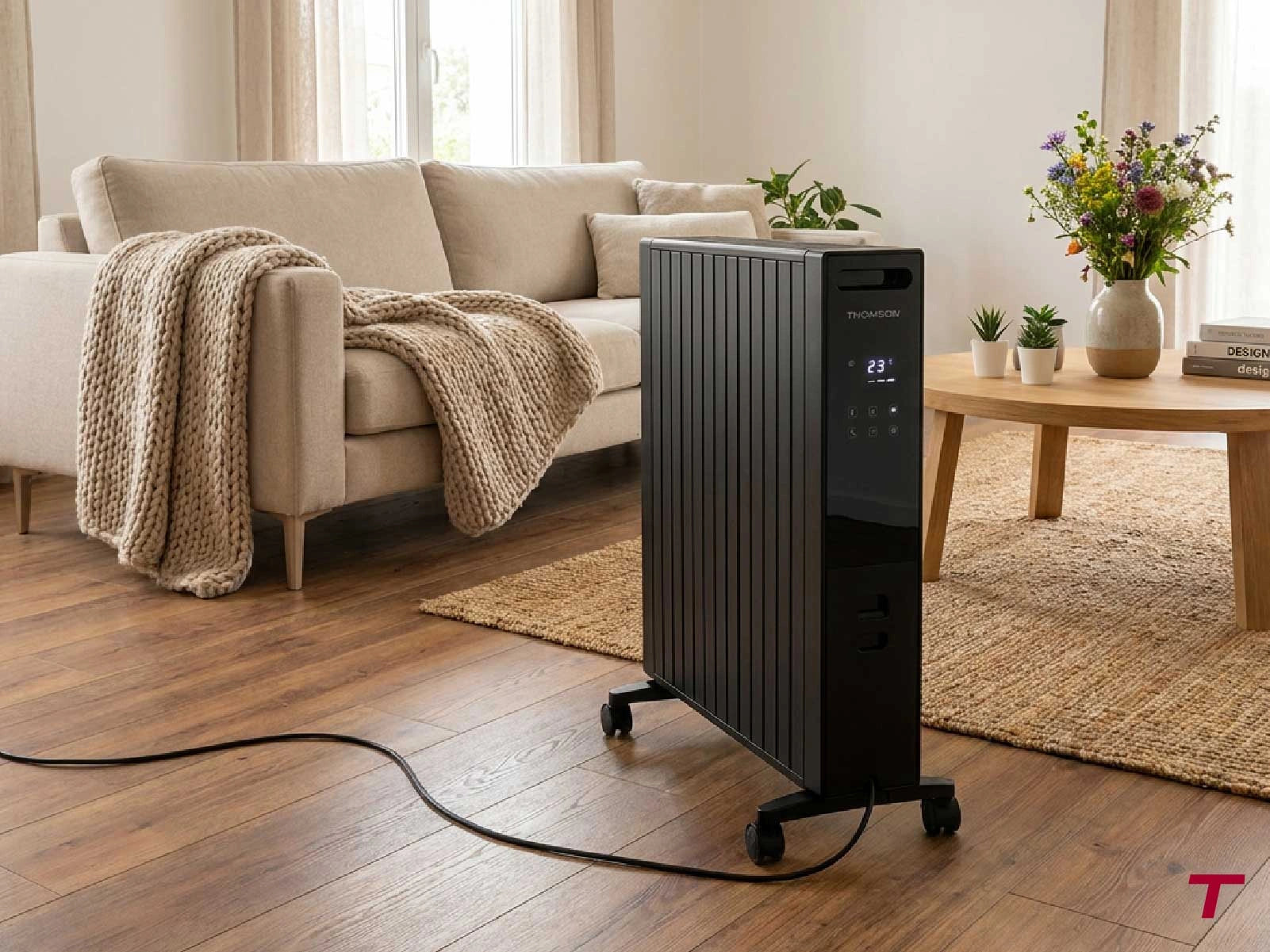 MILLO 200W portable heater in a living room