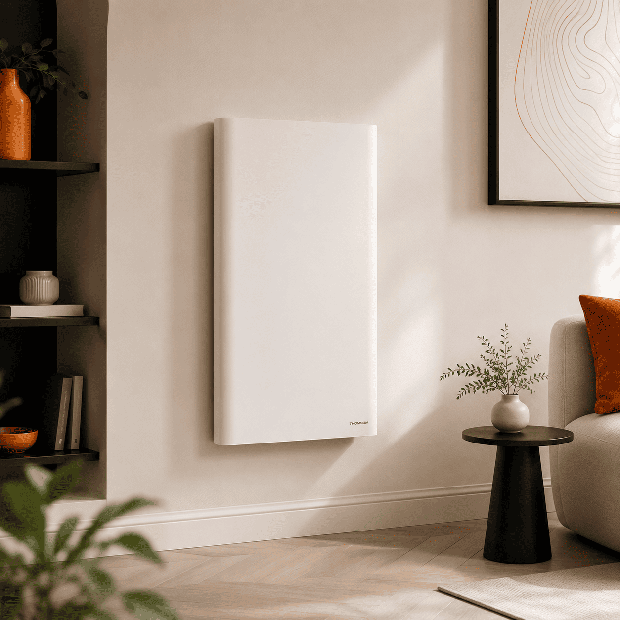 Radiateur NEMEA dans un salon d'ambiance