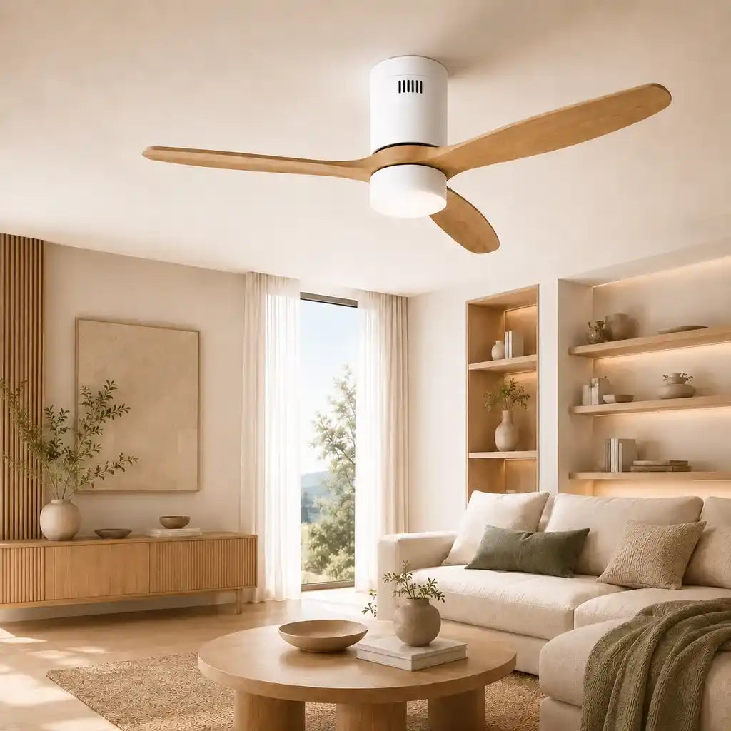Ventilateur de plafond NOUR dans un salon d'ambiance