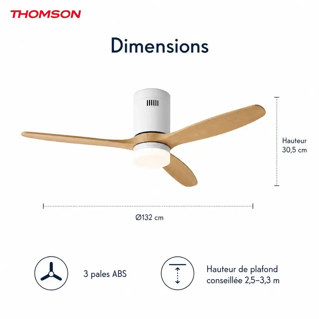 Dimensions du ventilateur de plafond NOUR