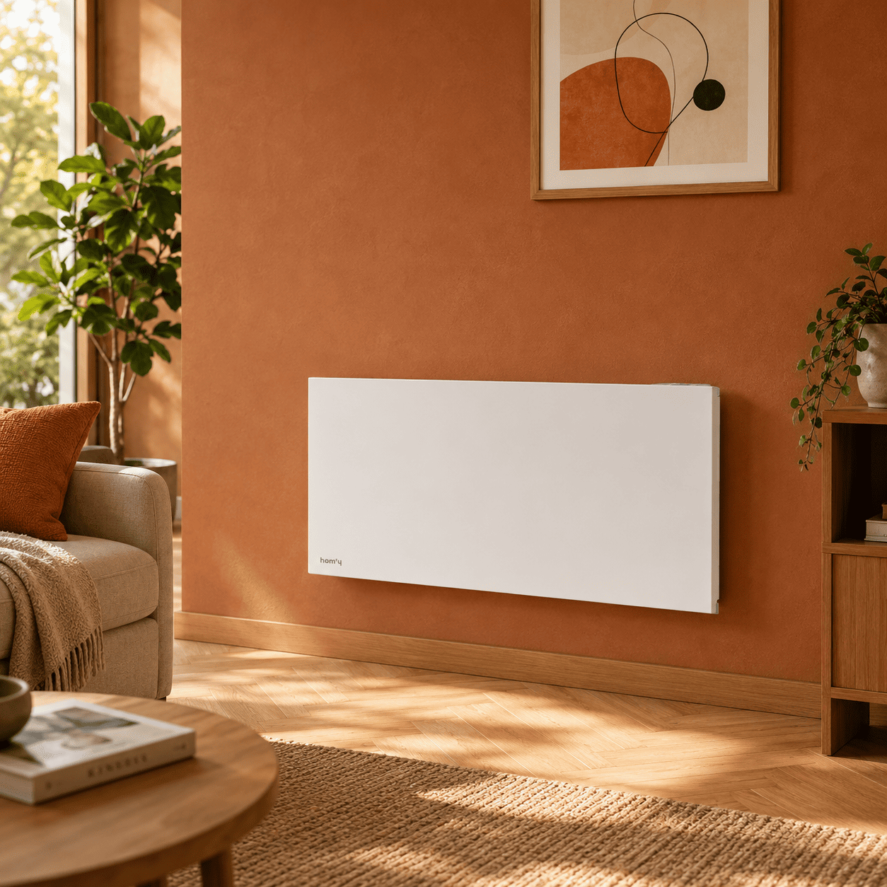 Radiateur ORPHE CONNECT 2000W dans un salon d'ambiance