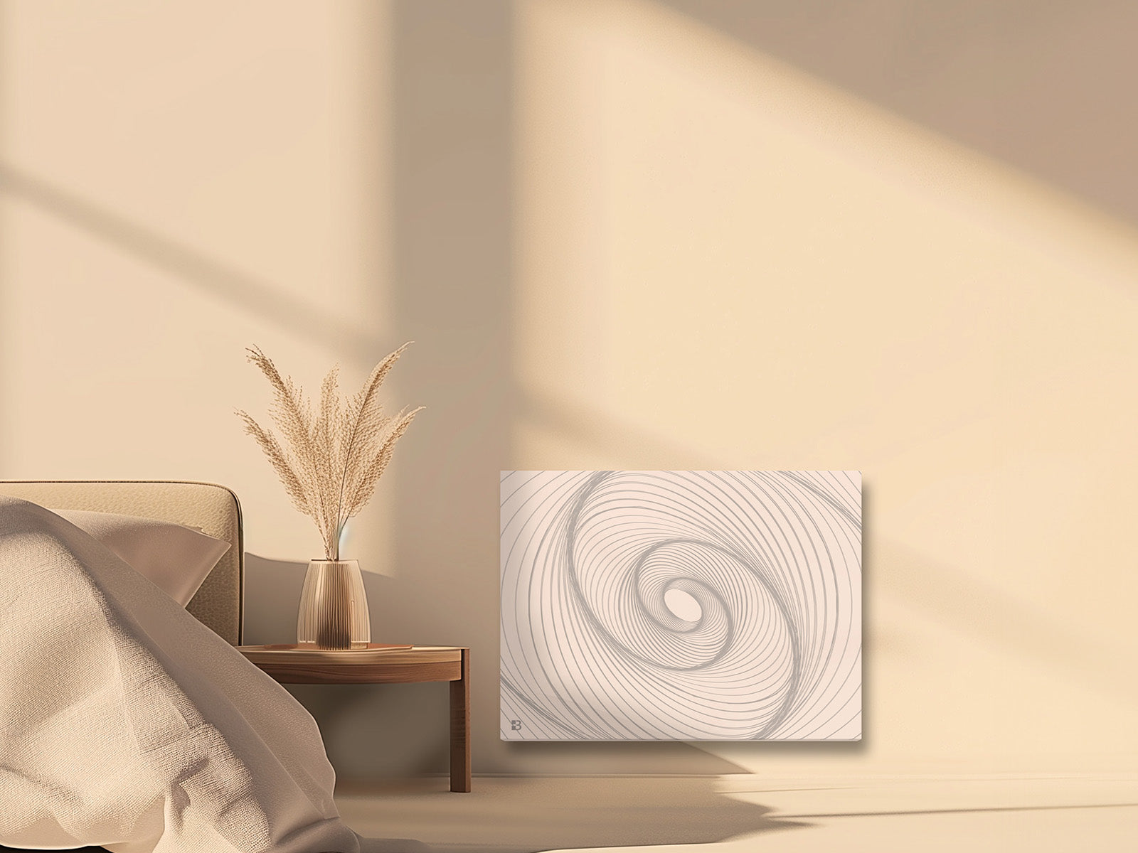 Radiateur ARIANE CONNECT blanc de 1000W fixé au mur