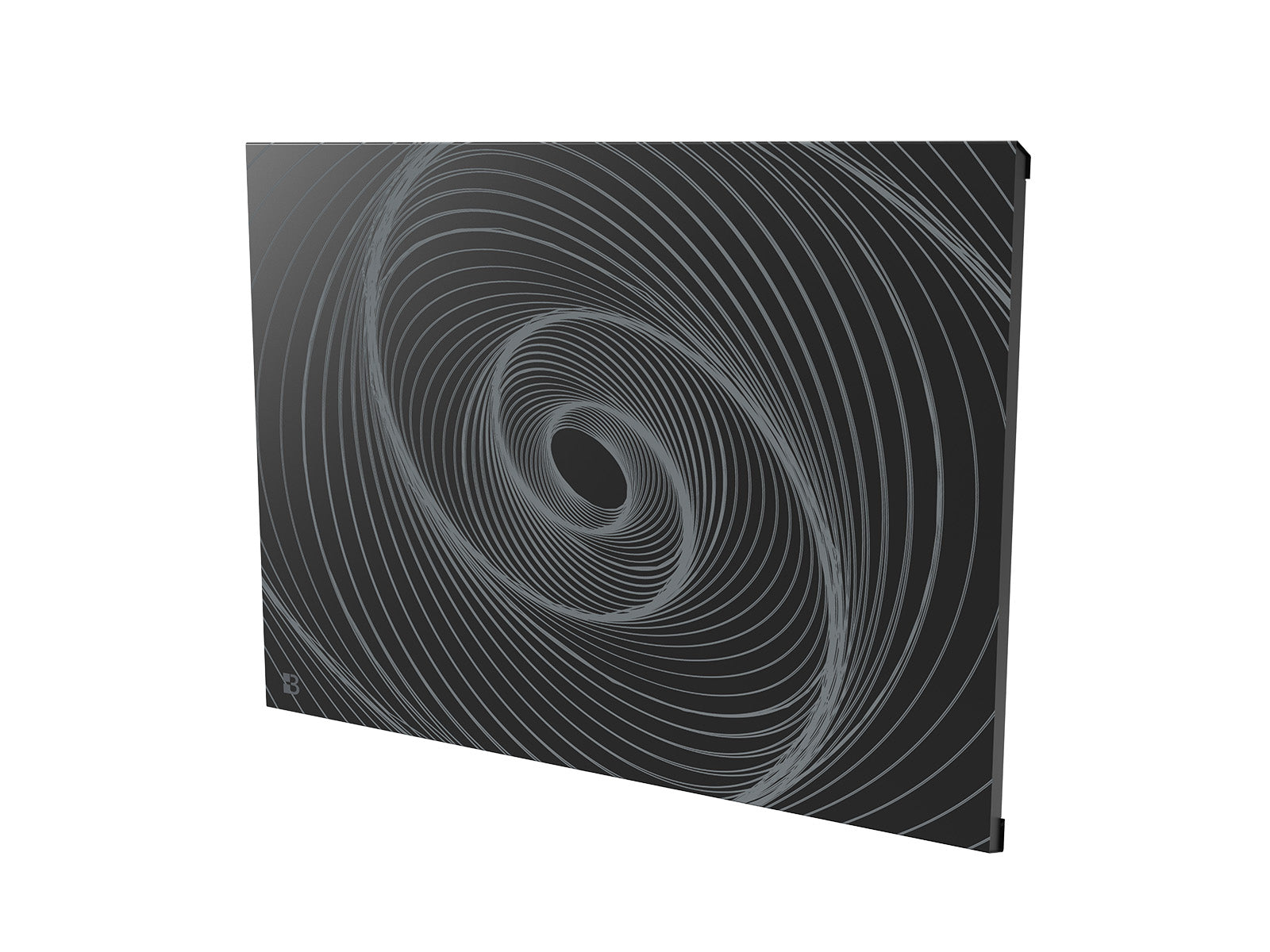 Radiateur ARIANE CONNECT noir de 1000W de biais sur fond blanc