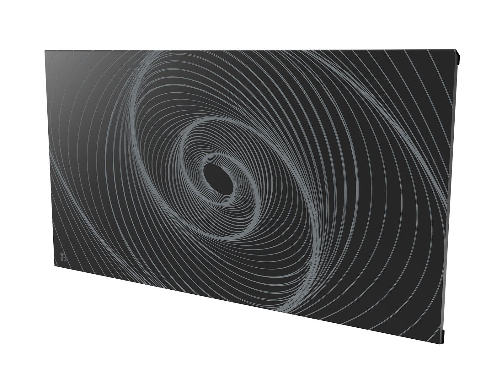 Radiateur ARIANE CONNECT noir de 1500W de biais sur fond blanc