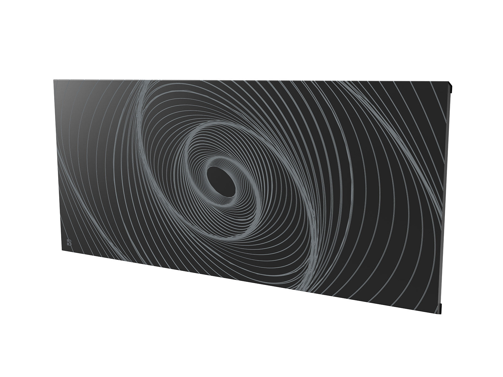 Radiateur ARIANE CONNECT noir de 2000W de biais sur fond blanc