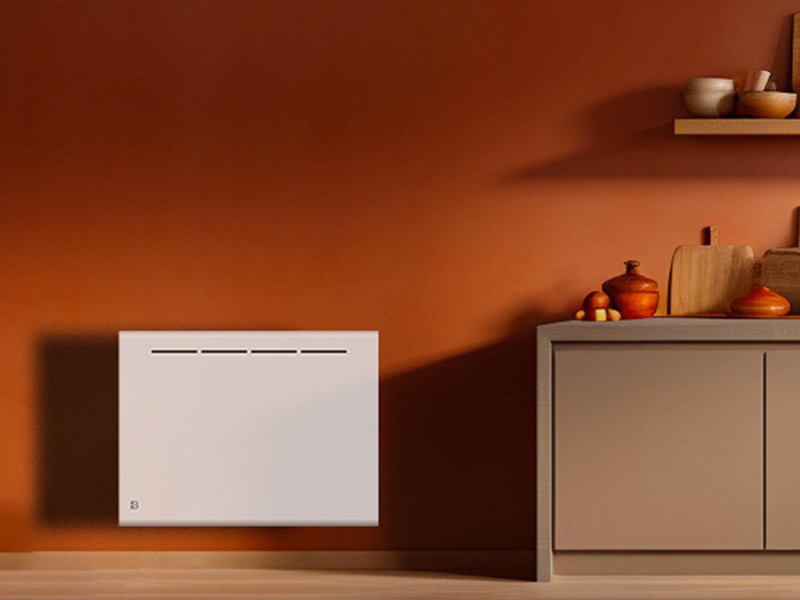Radiateur ATLAS blanc 1000W dans une image d'ambiance