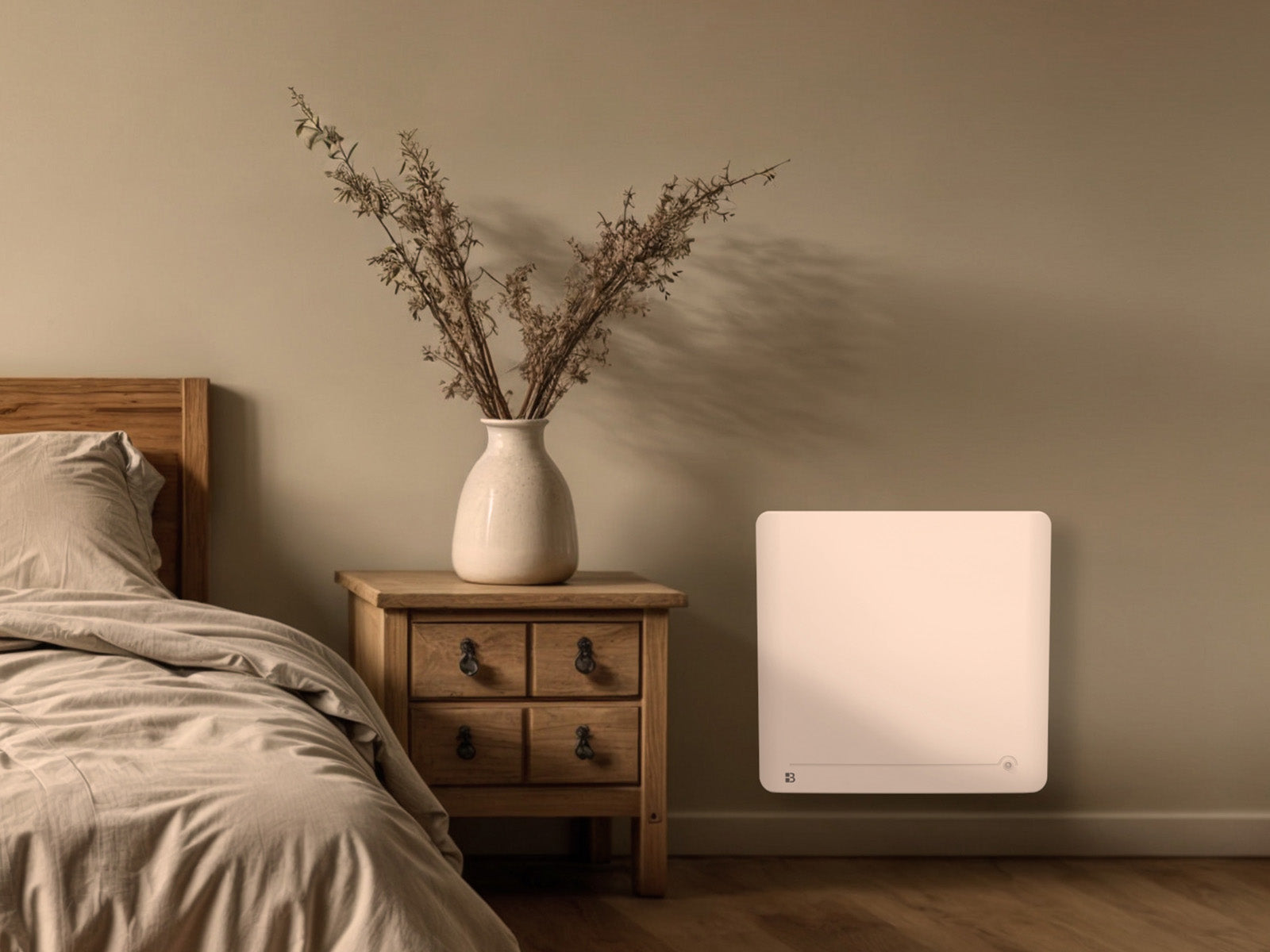 Radiateur DIANE blanc de 1000W dans une image d'ambiance