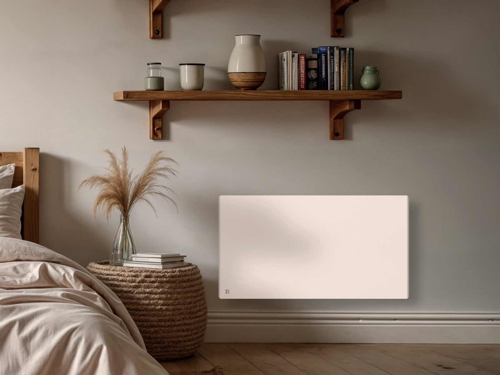 Radiateur EOLE blanc de 1500W dans une image d'ambiance