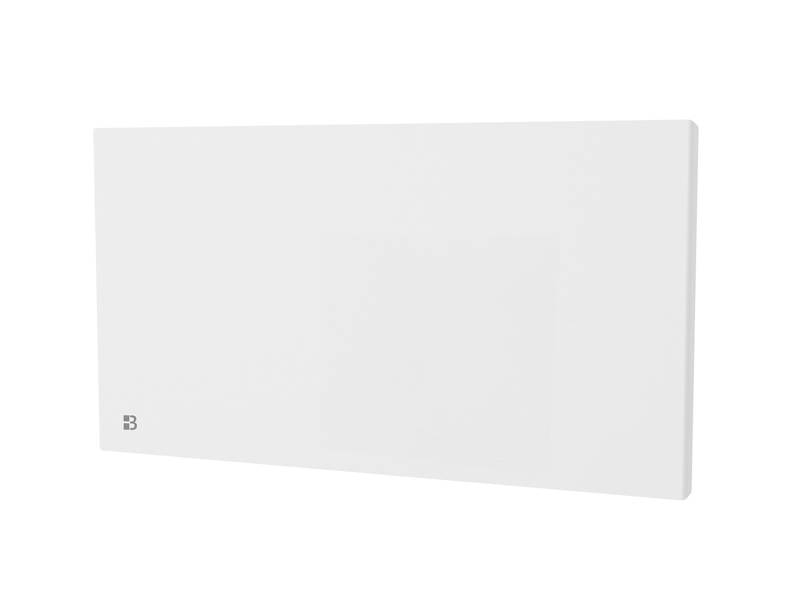 Radiateur EOLE blanc de 1500W de biais sur fond blanc