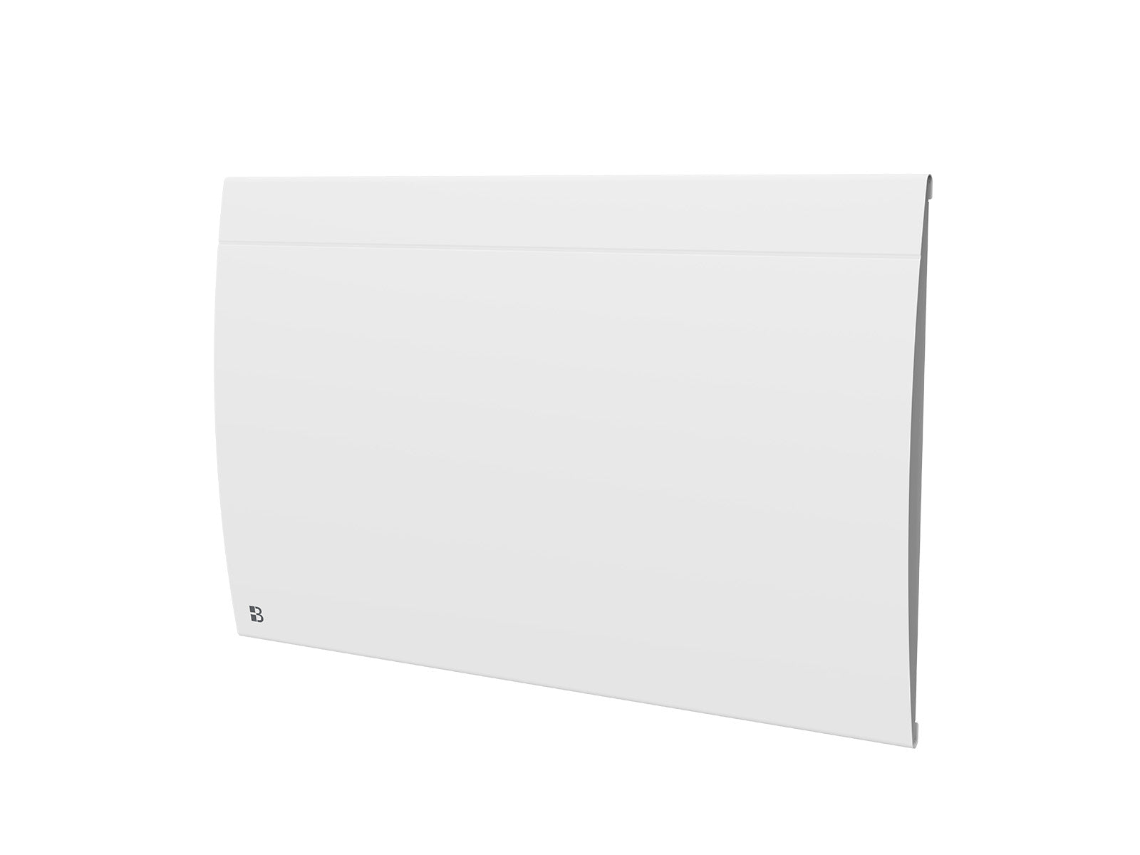 Radiateur ILLO CONNECT blanc de 1500W de biais sur un fond blanc