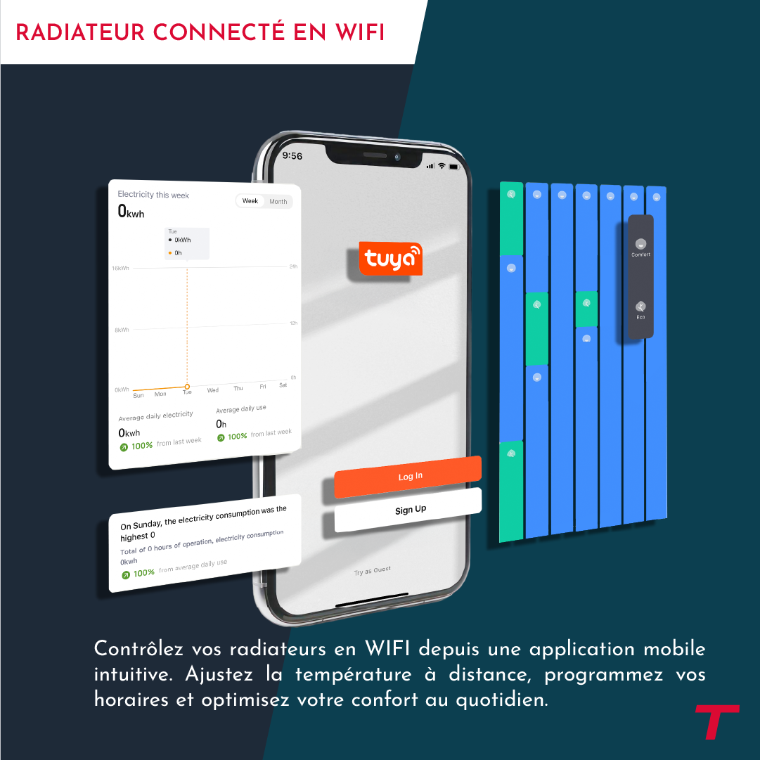 L'application TUYA pour contôler son radiateur MOLY de 2000W de la marque Thomson à distance