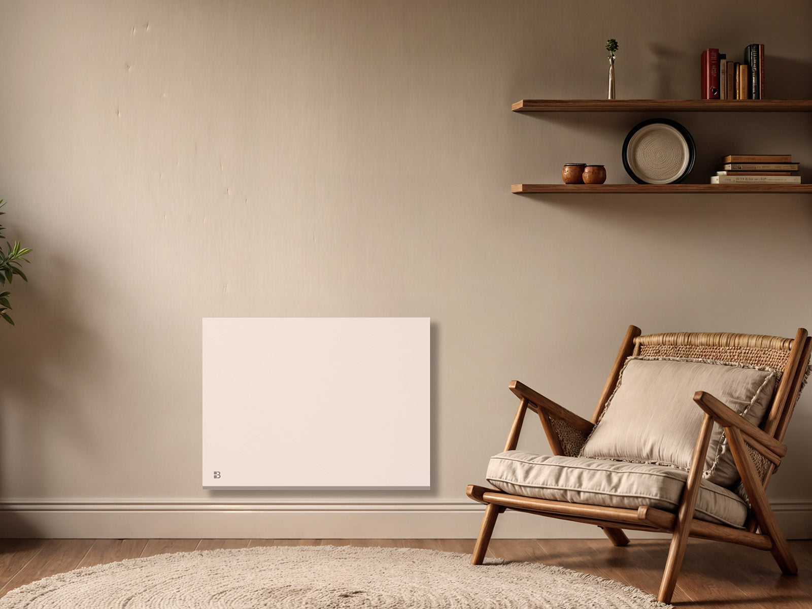 Radiateur NESSA CONNECT blanc de 1000W dans une image d'ambiance