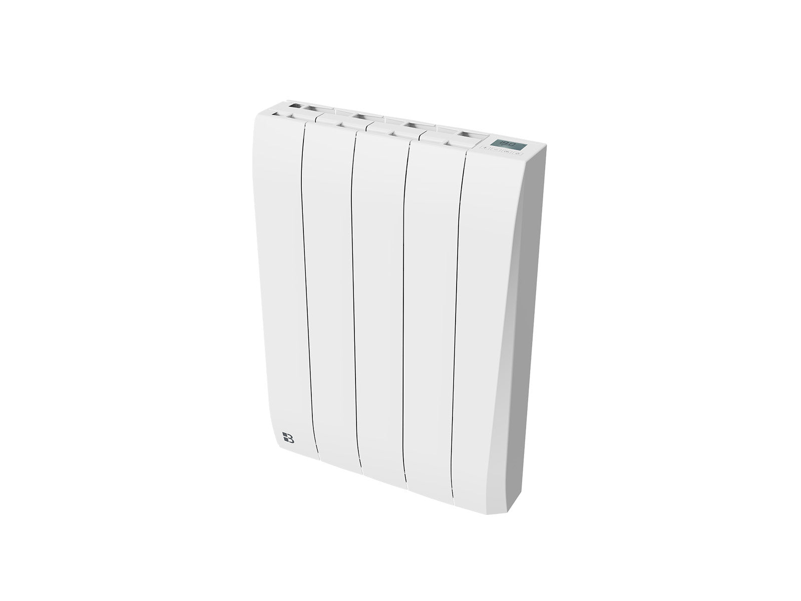 Radiateur TIKEI blanc de 1000W de biais sur un fond blanc