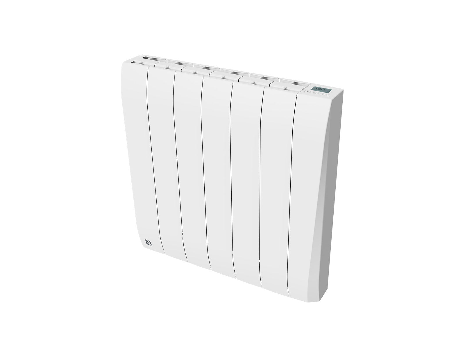 Radiateur TIKEI blanc de 1500W de biais sur fond blanc