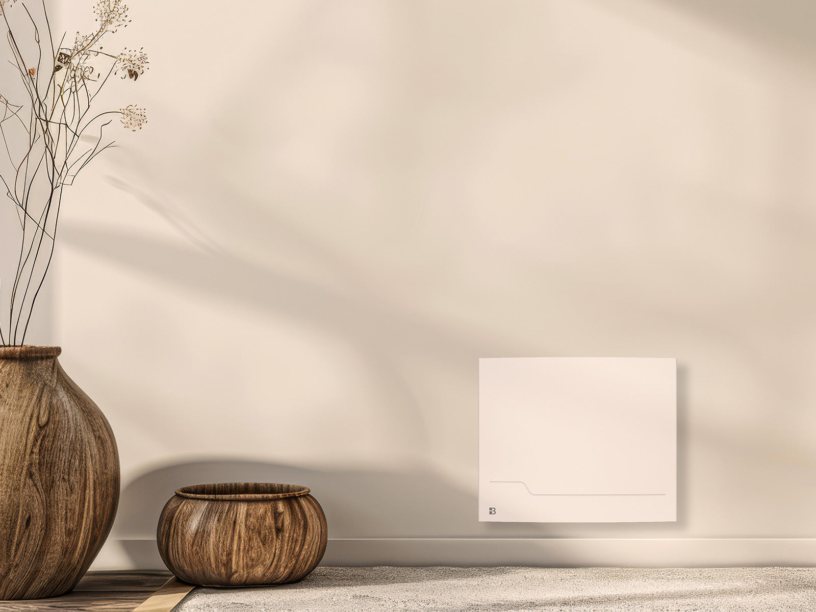 Radiateur ZOE blanc de 1000W dans une image d'ambiance