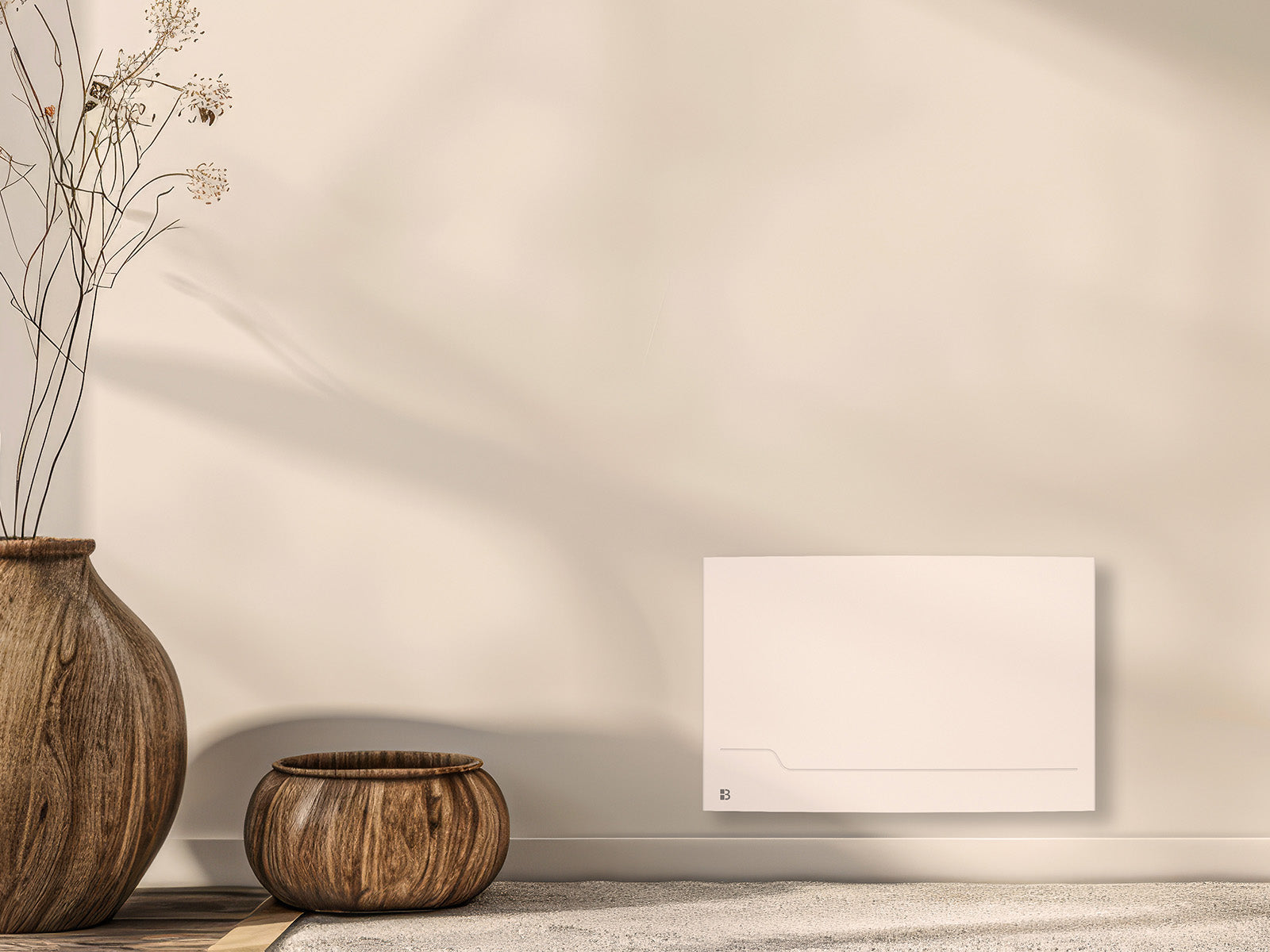 Radiateur ZOE blanc de 1500W dans une image d'ambiance