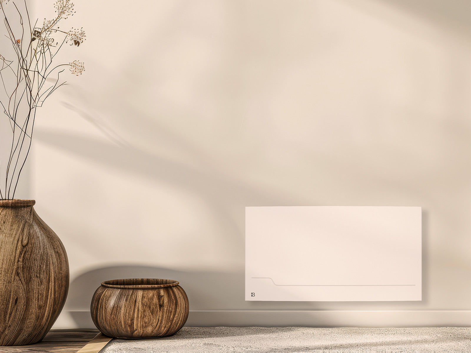 Radiateur ZOE blanc de 2000W dans une image d'ambiance
