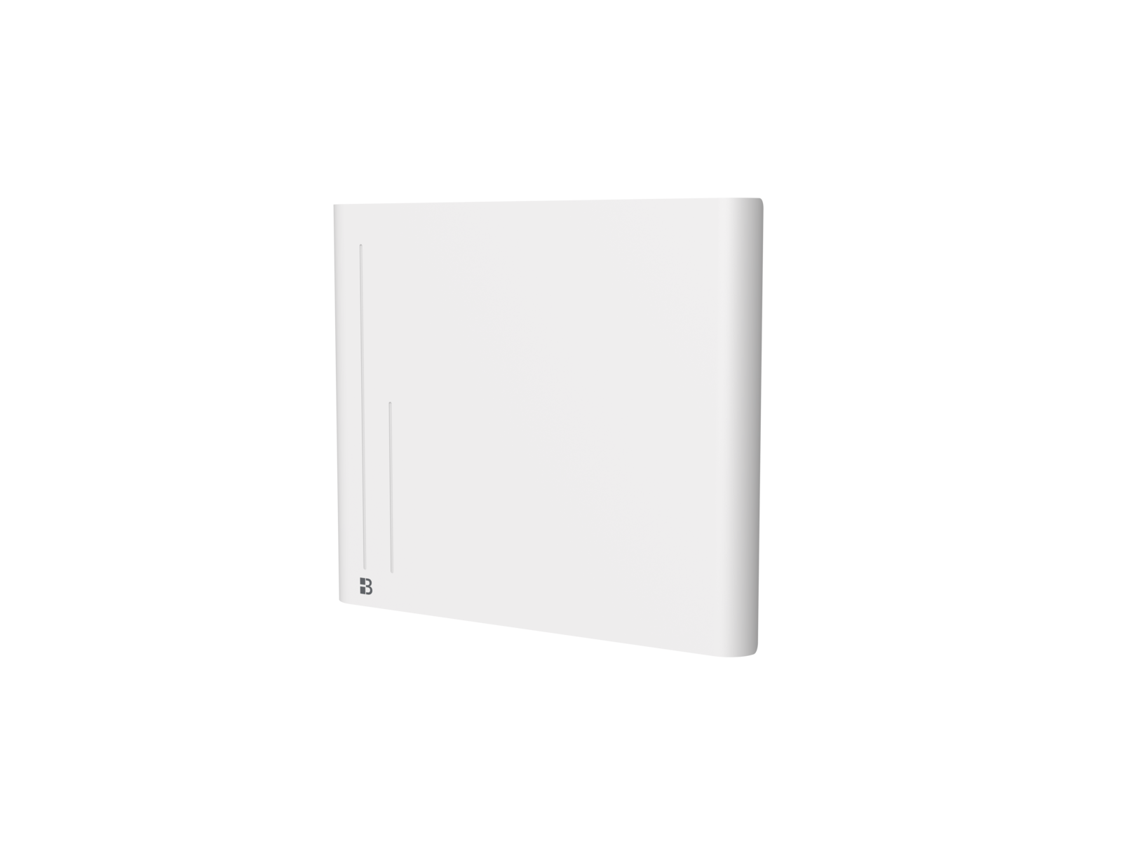Radiateur ALBA blanc 1000W de biais sur fond transparent