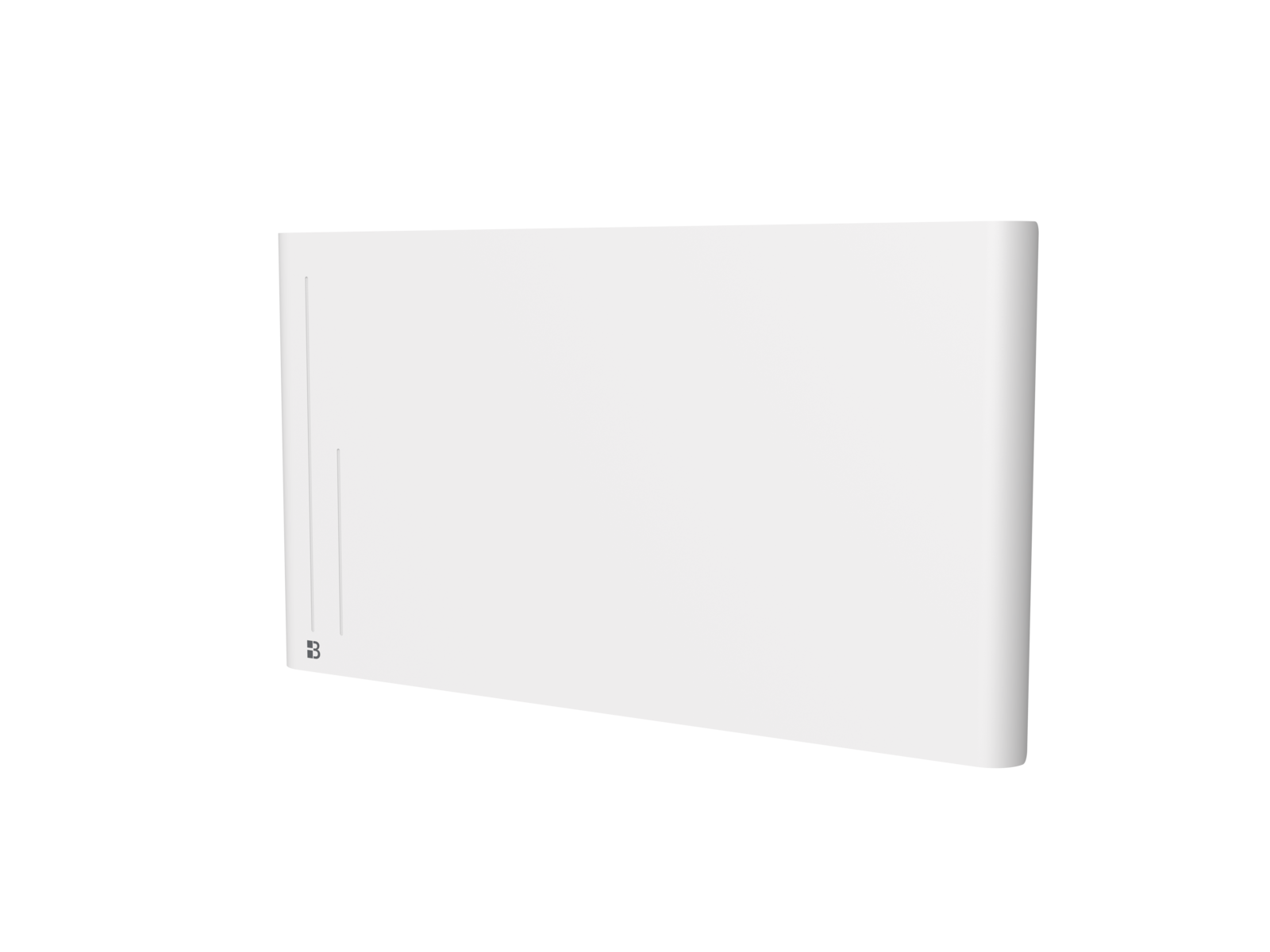 Radiateur ALBA en biais de 2000W en blanc sur fond transparent