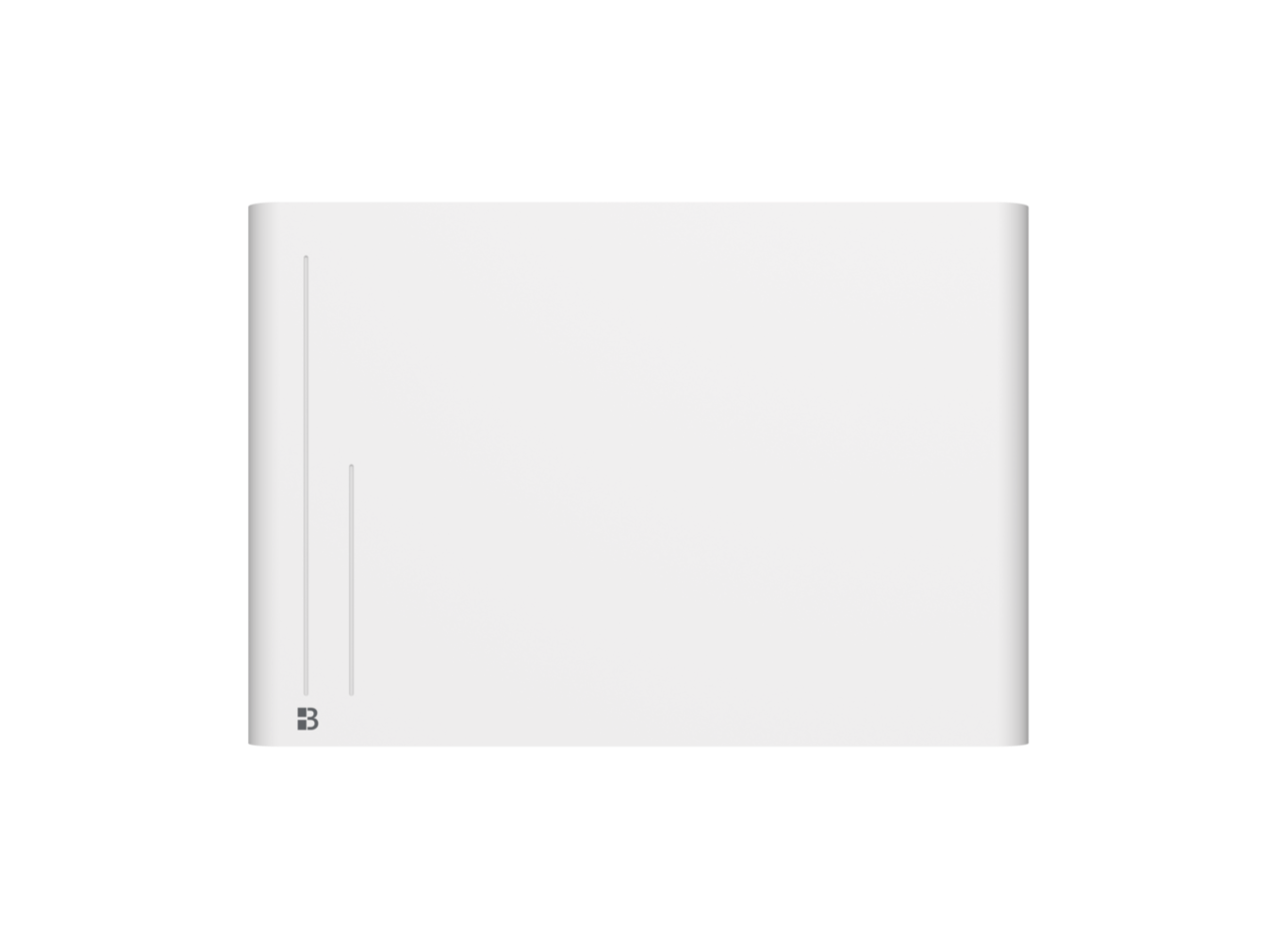 Radiateur ALBA de face de 1500W en blanc sur fond transparent