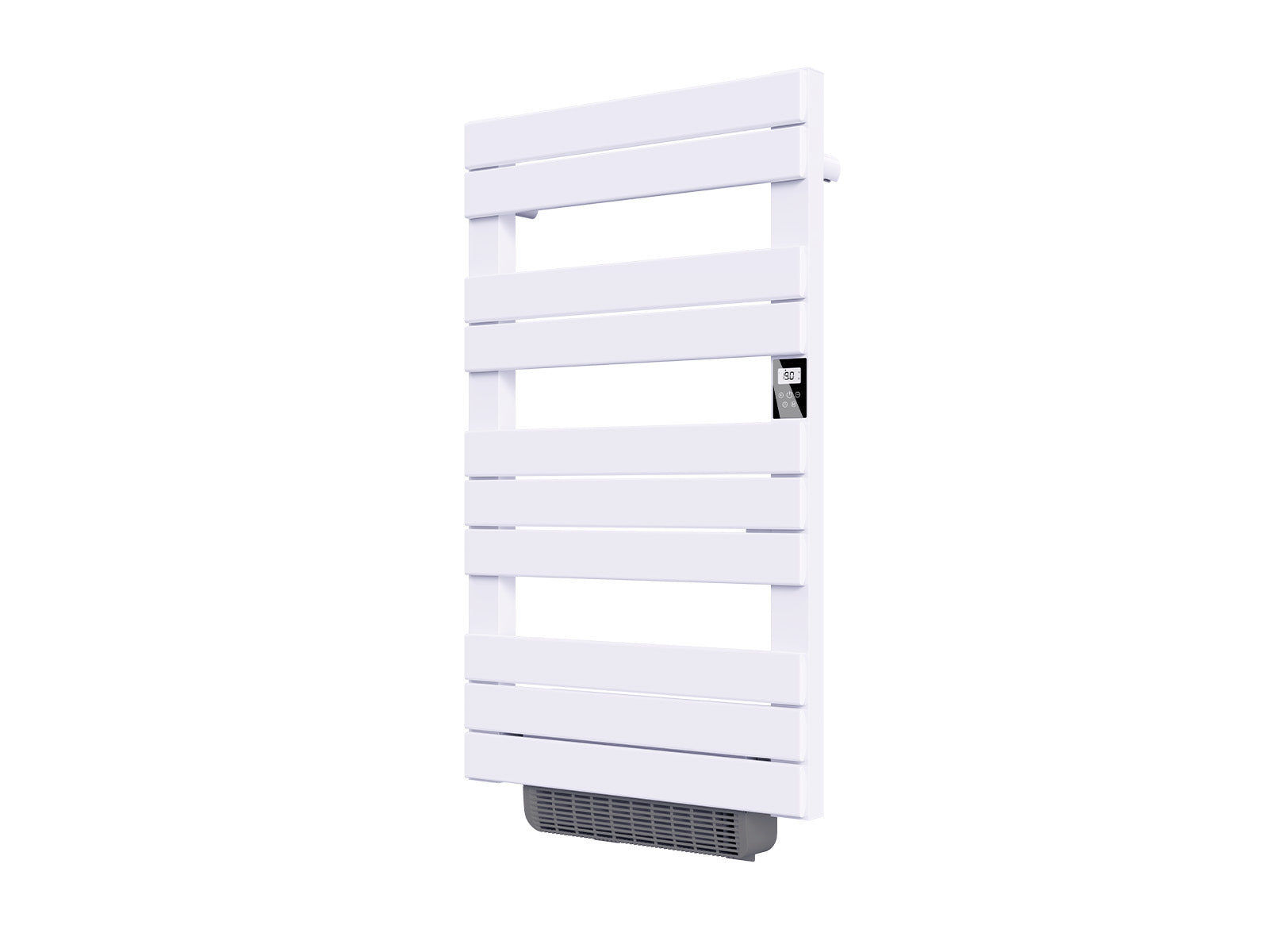 Sèche-serviettes HANAE blanc de 500W+1000W de biais sur fond blanc