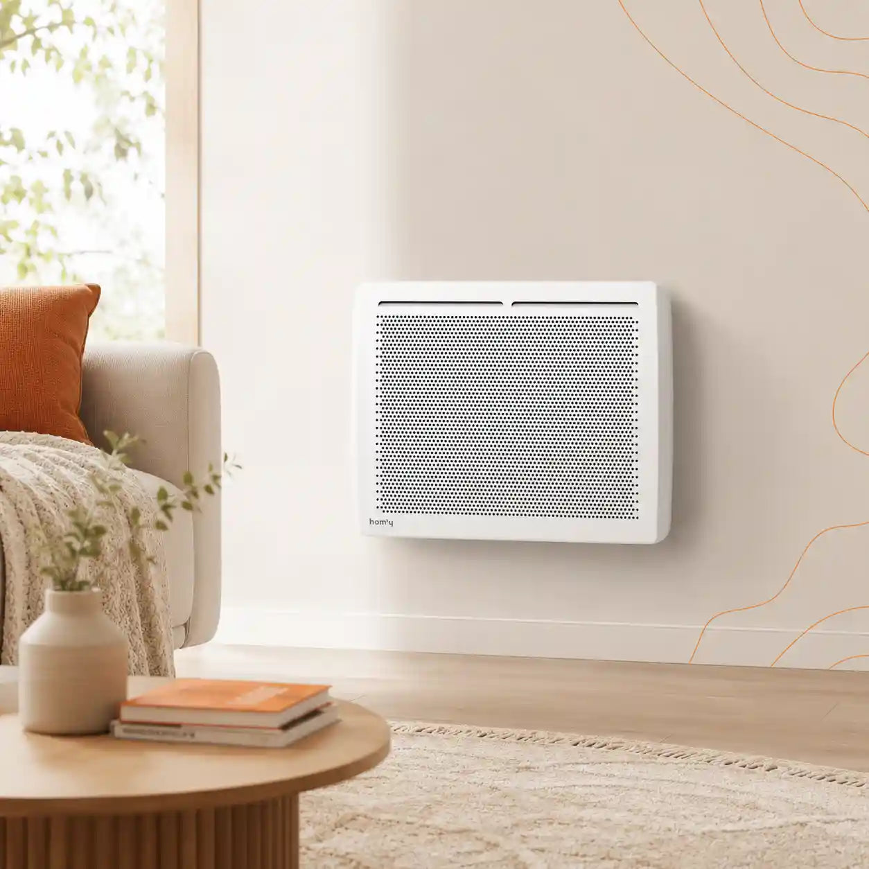 Radiateur VAIL dans un salon d'ambiance