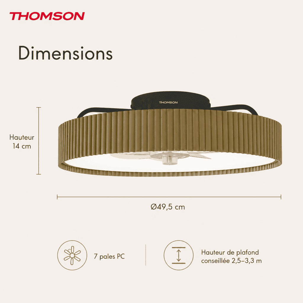 Dimensions du ventilateur de plafond ALMA