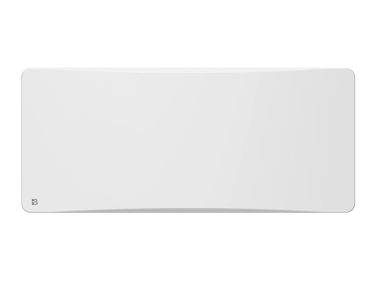 Radiateur à inertie sèche double cœur fonte + film chauffant avec thermostat interchangeable ALMEA sur fond blanc