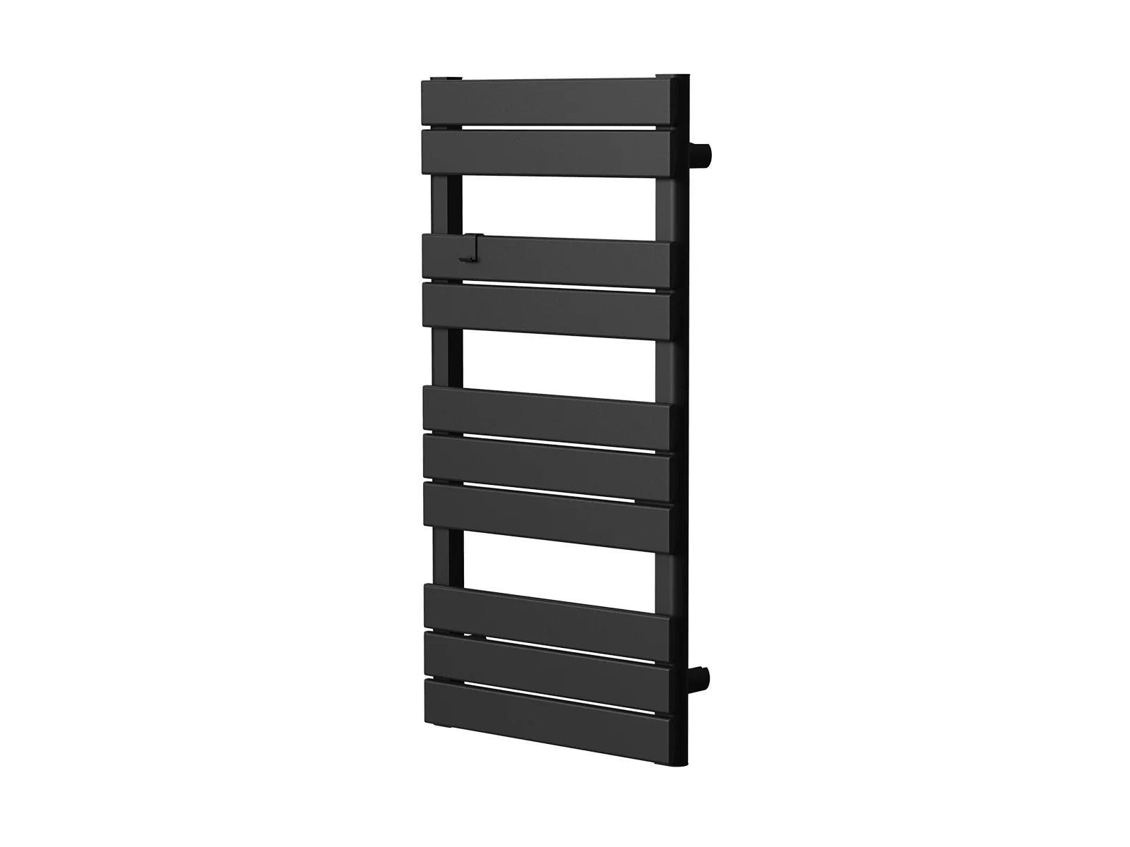 ANIS BLACK dry-inertia towel radiator shown at an angle
