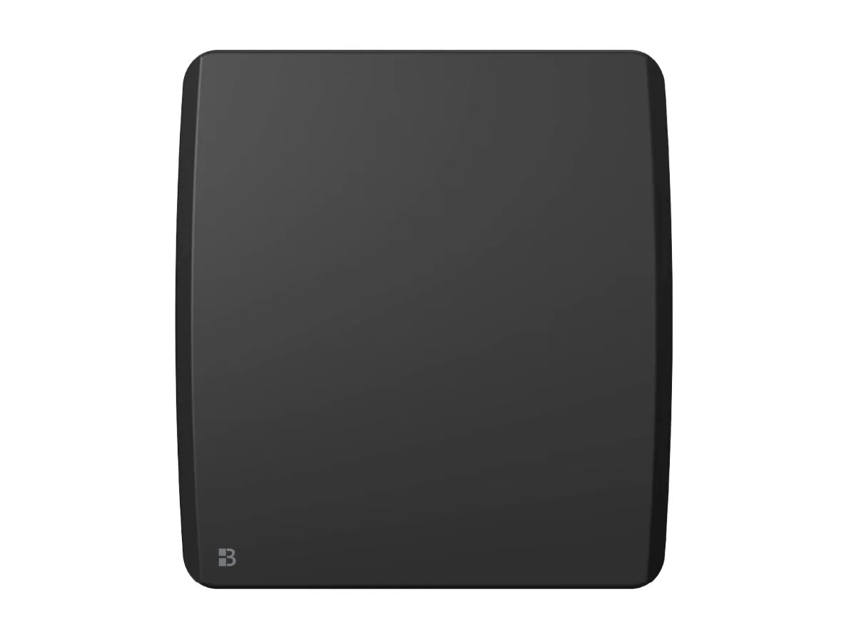 ARIA BLACK ceramic dry inertia radiator on a white background