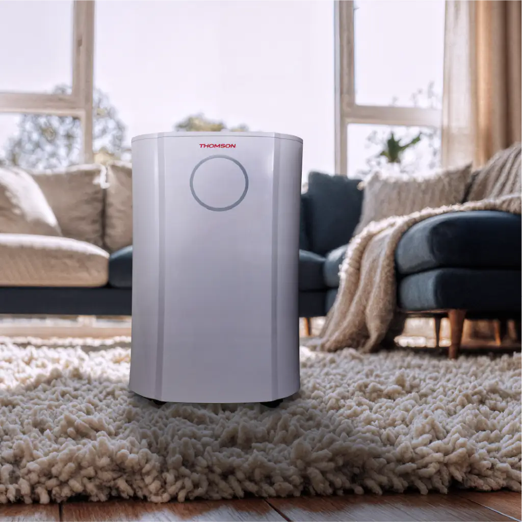 Déshumidificateur AZRA 20 L Thomson dans un salon moderne