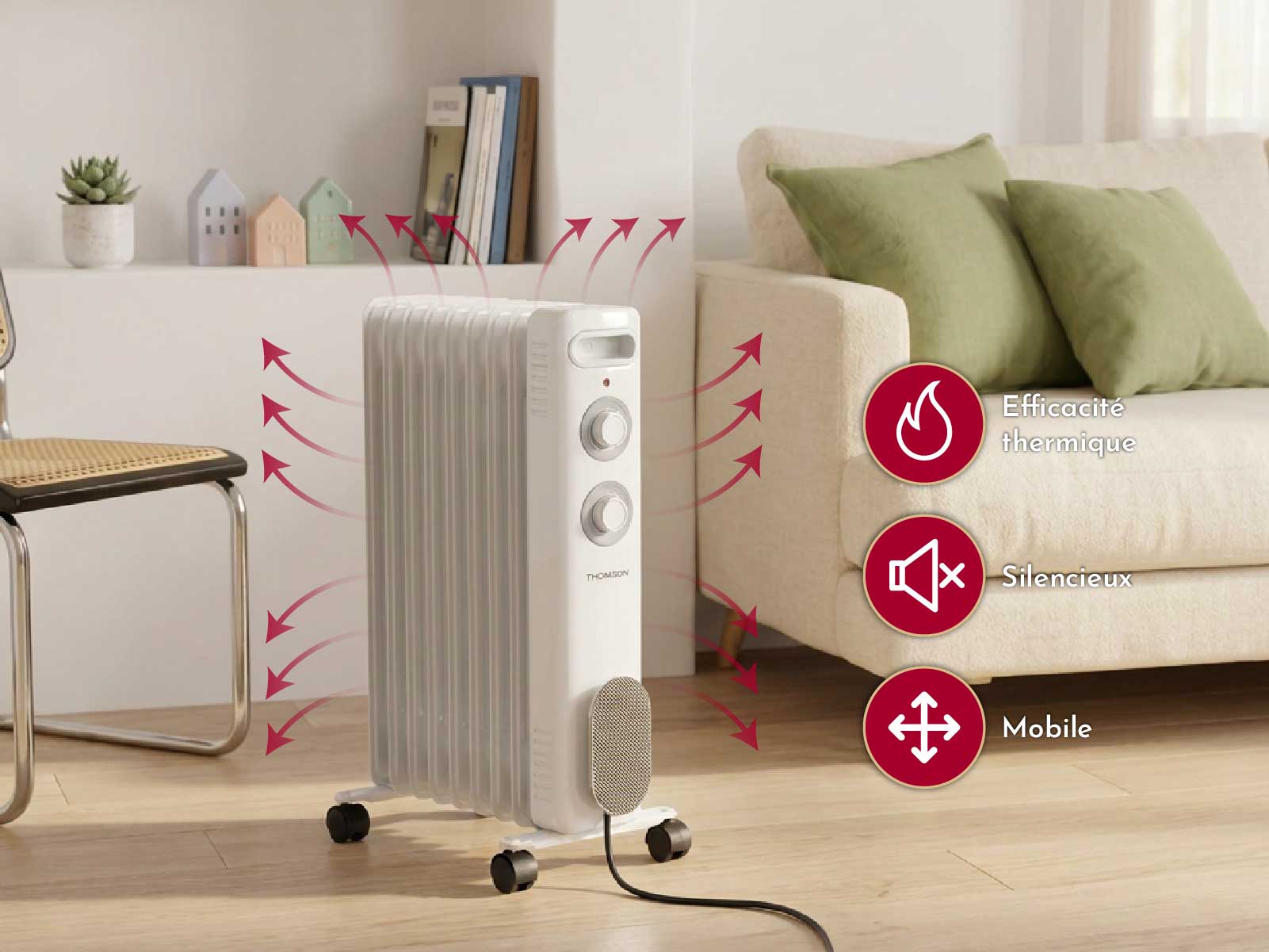 Caractéristiques du radiateur mobile CALISTA blanc