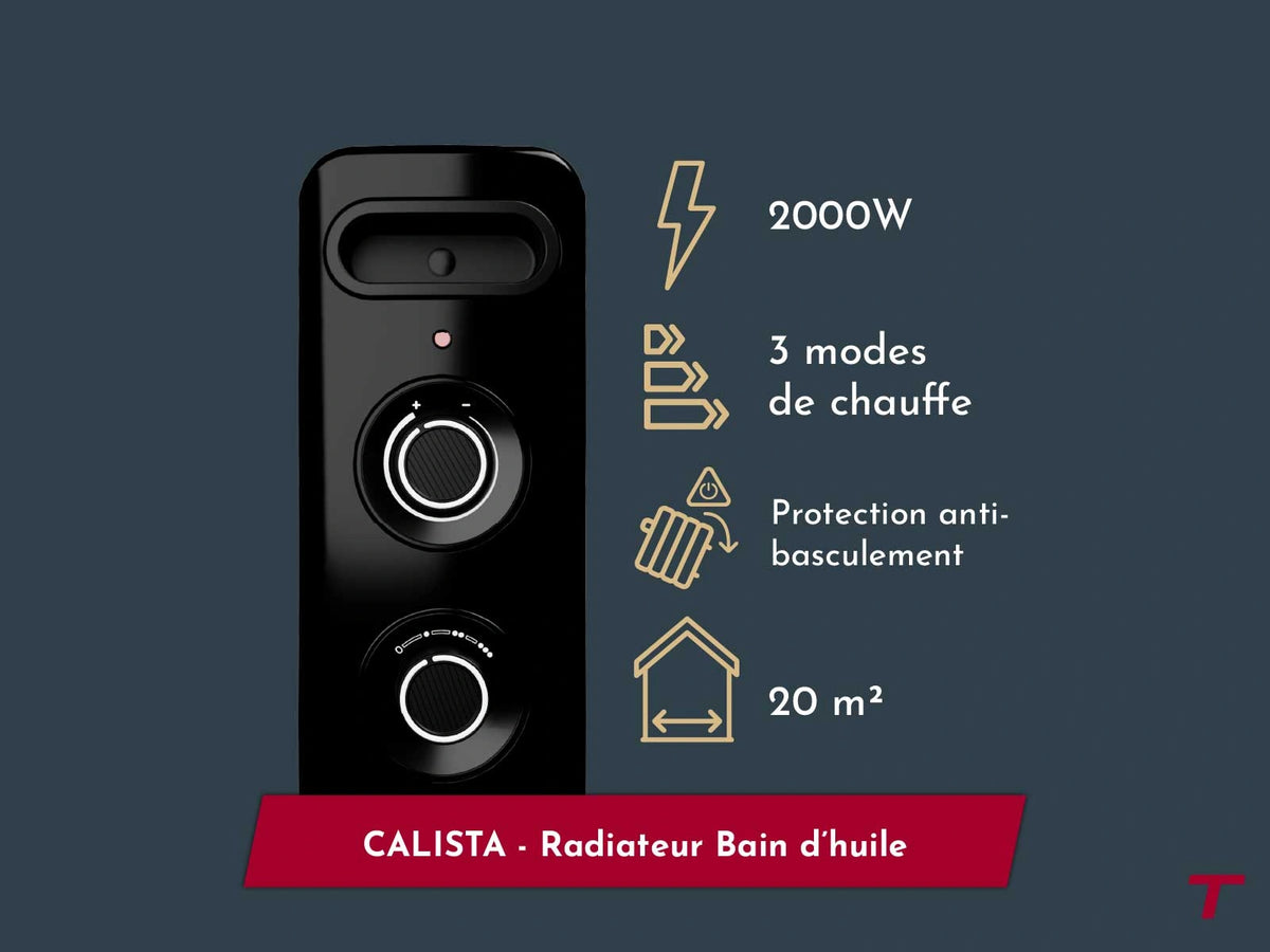 Features of the black CALISTA portable heater