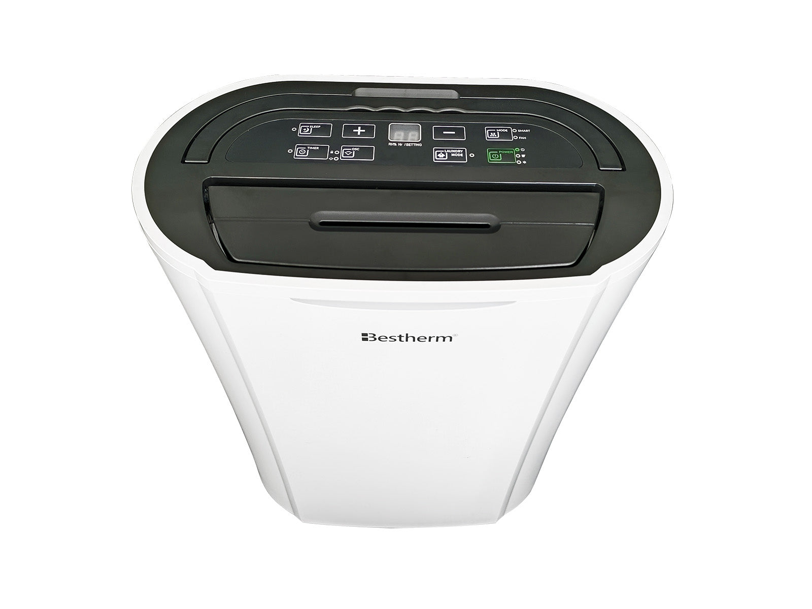 Déshumidificateur KERIA blanc en plongée de 10L sur fond blanc