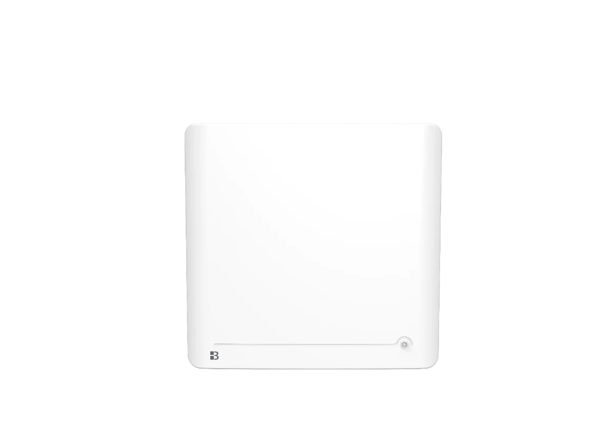 Radiateur à inertie sèche céramique avec détecteur de présence & thermostat interchangeable DIANE sur fond blanc