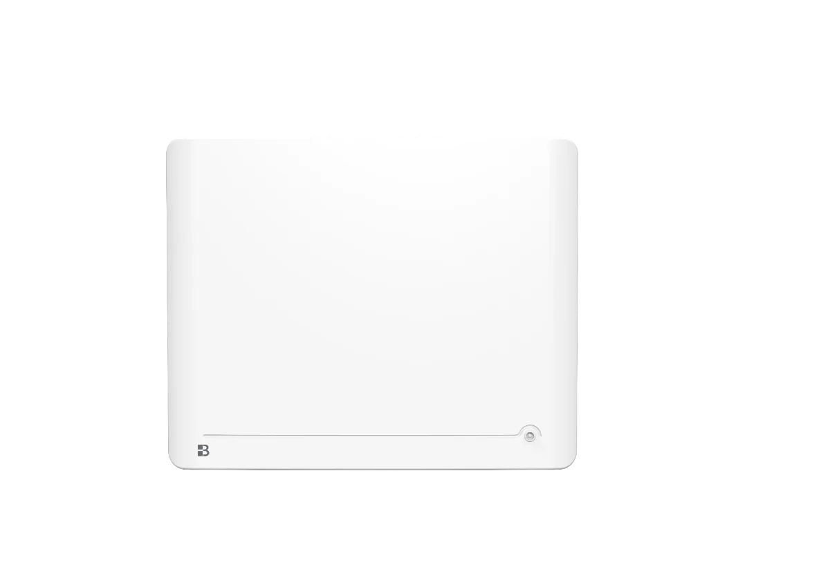 Radiateur à inertie sèche céramique avec détecteur de présence & thermostat interchangeable DIANE sur fond blanc