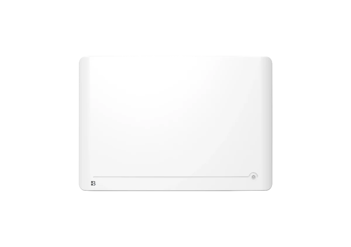 Radiateur à inertie sèche céramique avec détecteur de présence & thermostat interchangeable DIANE sur fond blanc
