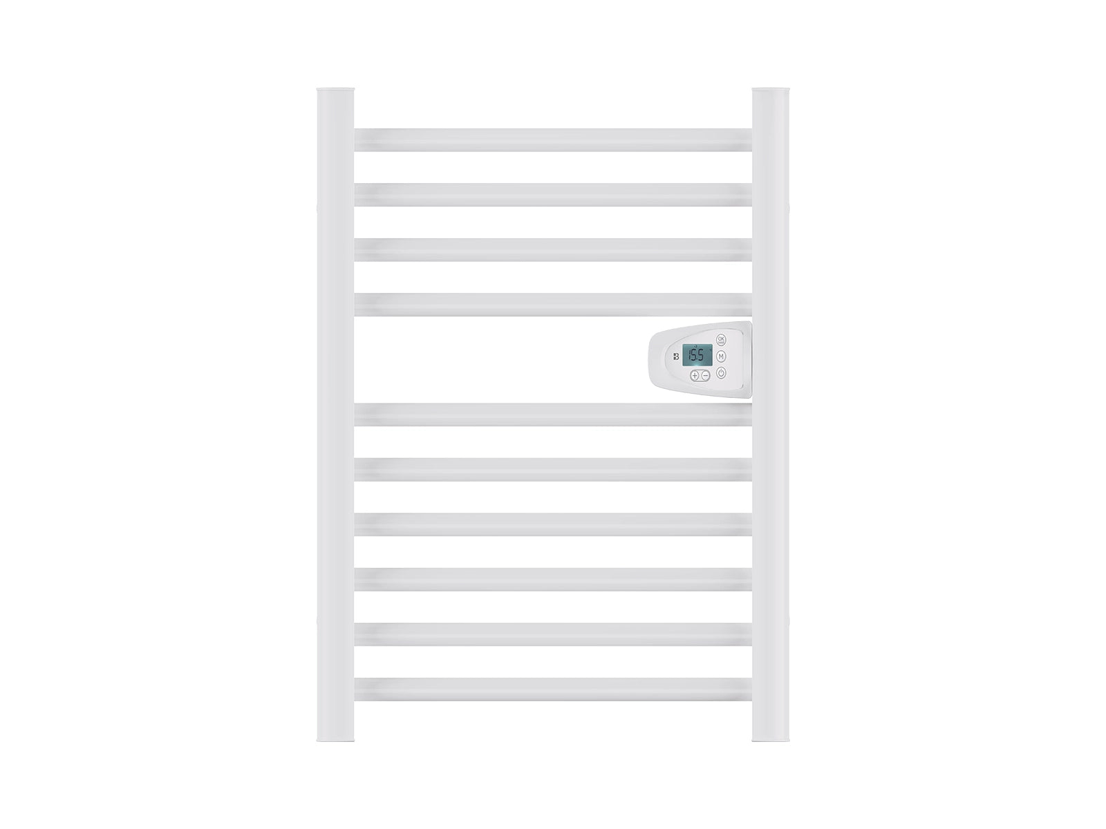 HESTIA WHITE dry-inertia heated towel rail on a white background