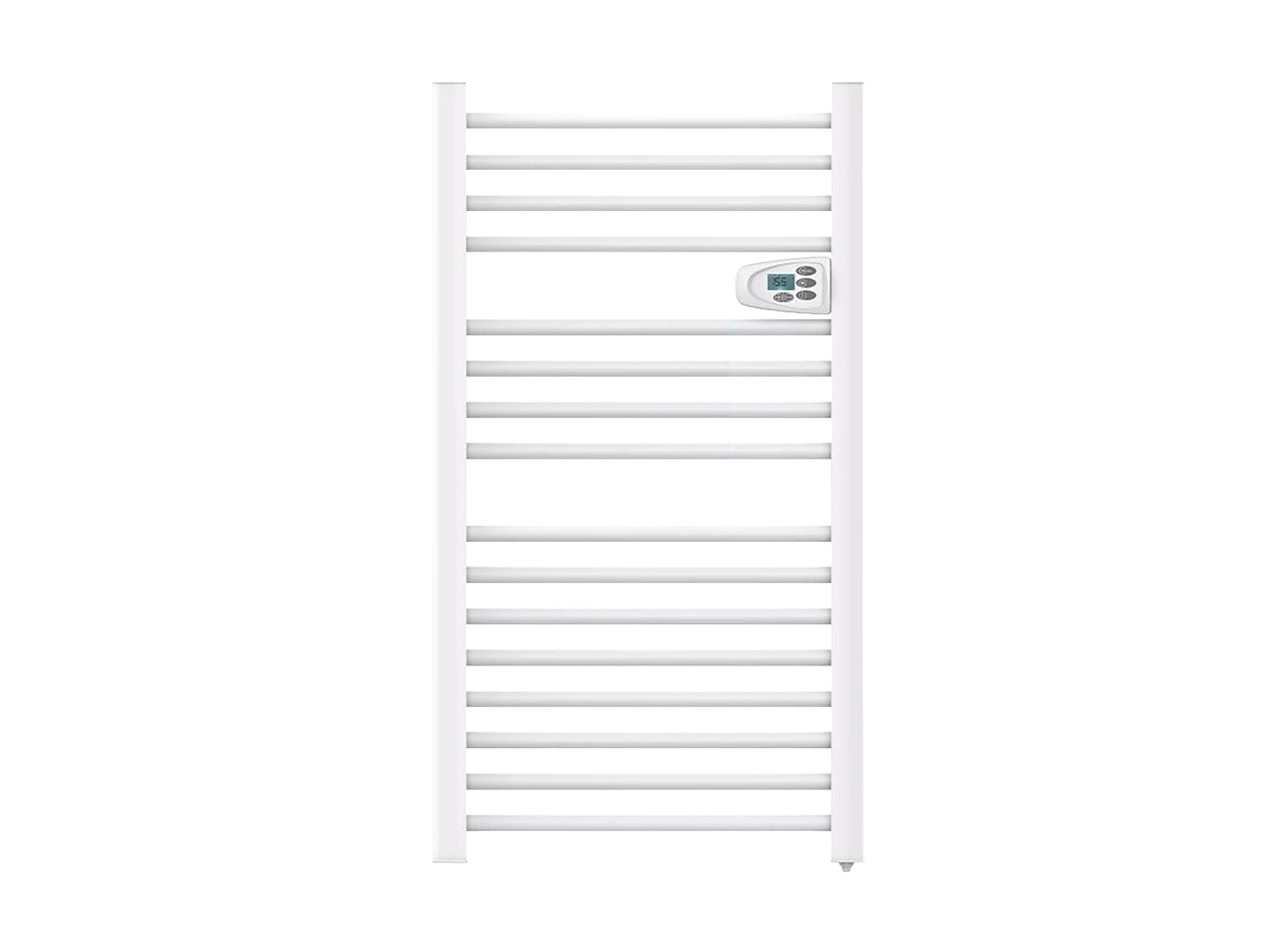 HESTIA WHITE dry-inertia heated towel rail on a white background