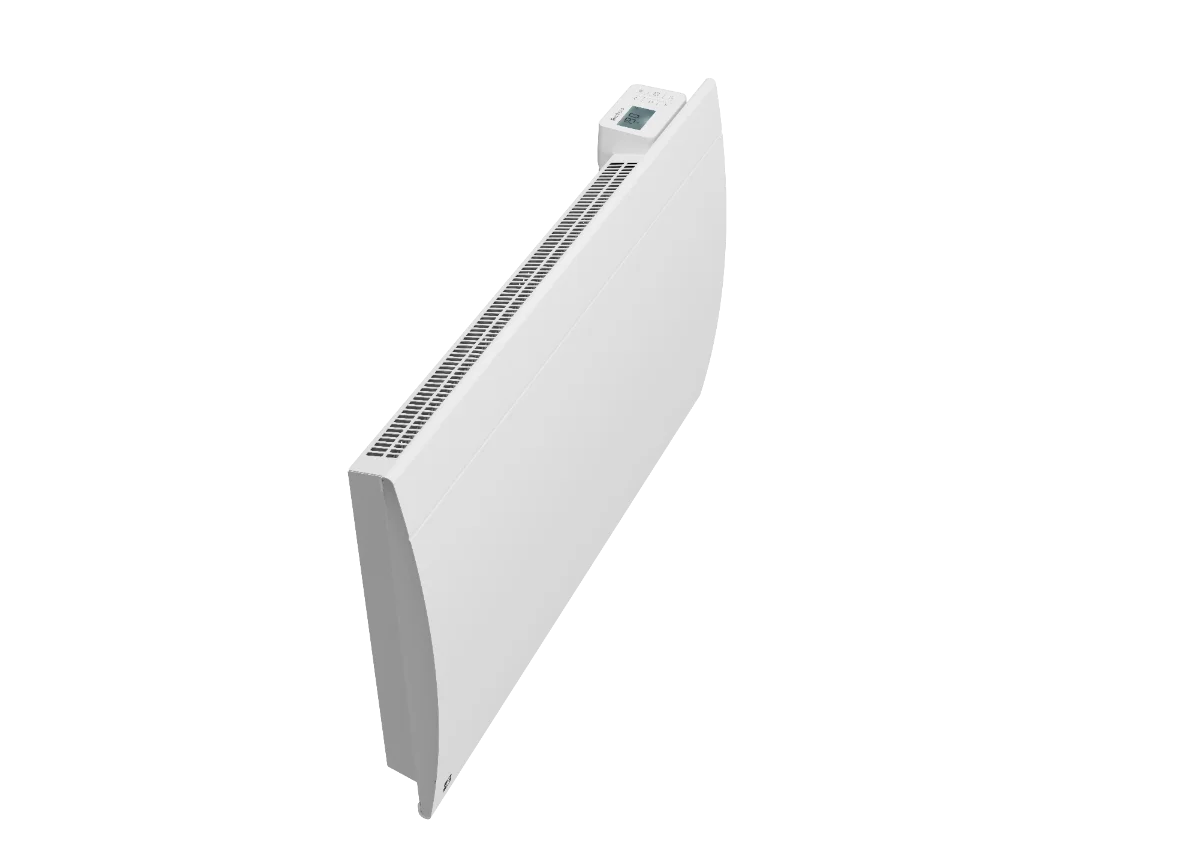 ILLO CONNECT connected ceramic dry-inertia radiator, angled view, on a white background