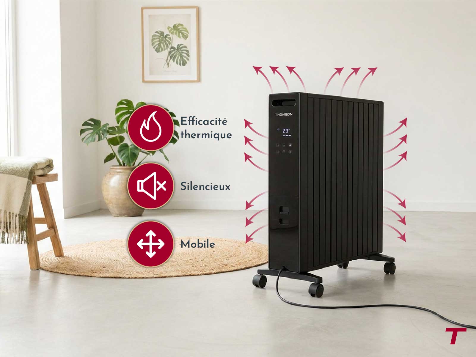 Caractéristiques du radiateur mobile MILLO 2000W