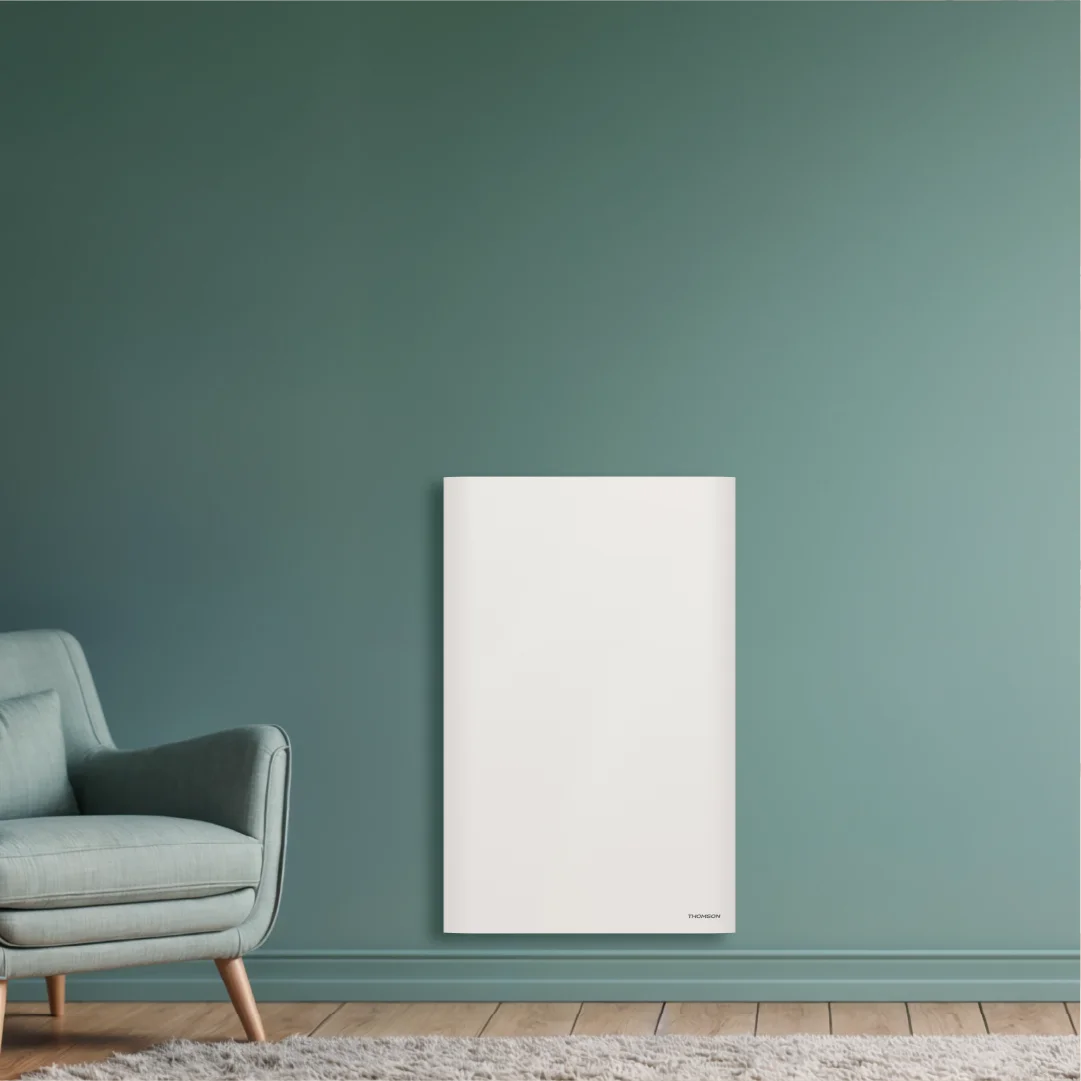 Thomson NEMEA VERTICAL 1000W electric radiator in a stylish living room