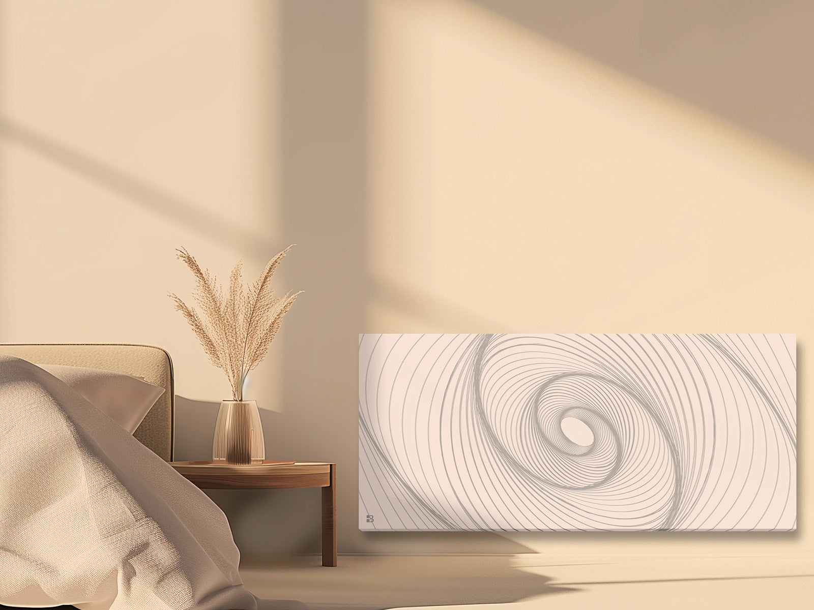 Radiateur ARIANE CONNECT blanc de 2000W fixé au mur